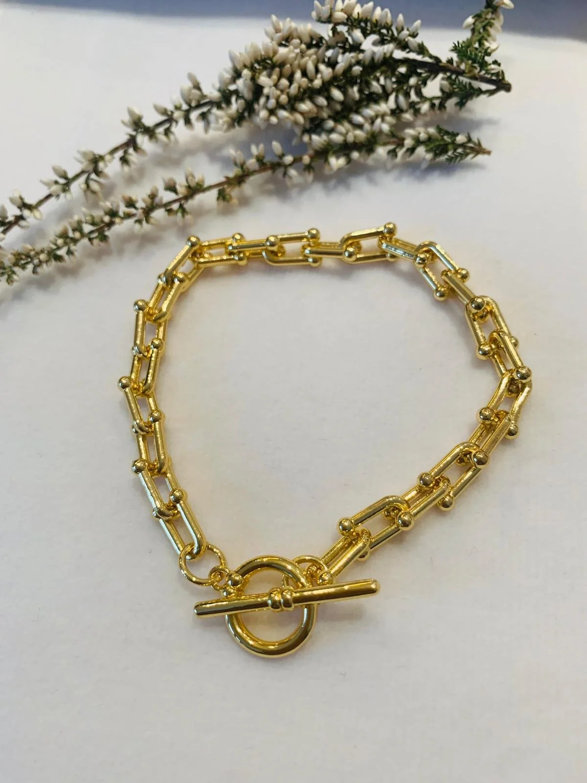 Gold T-Bar Bracelet