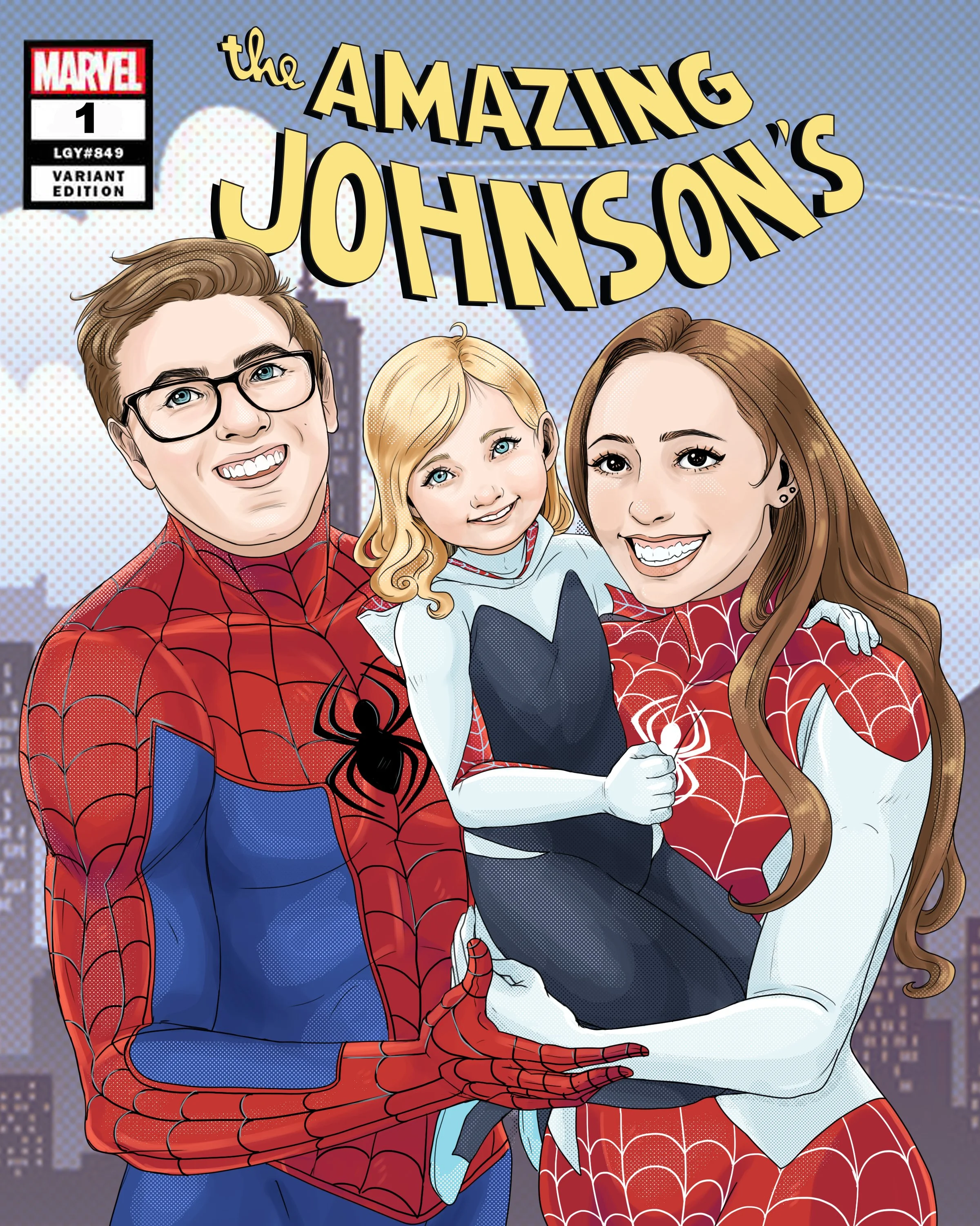 Family Comic Book Cover- Commission