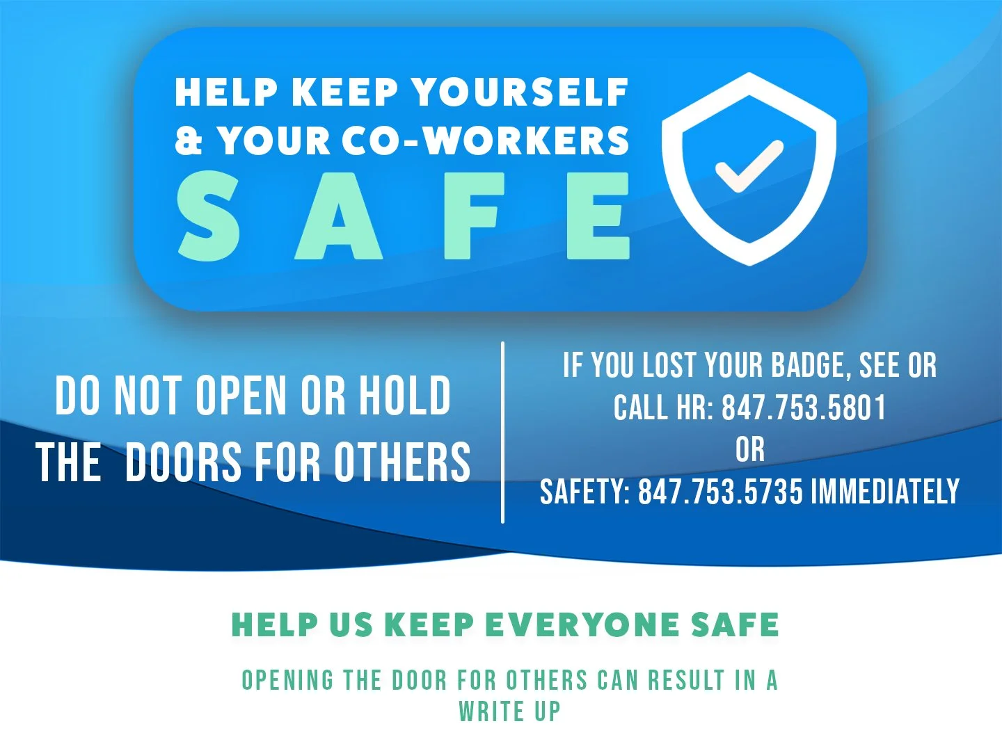 Highland Baking Co. TV Safety Notice