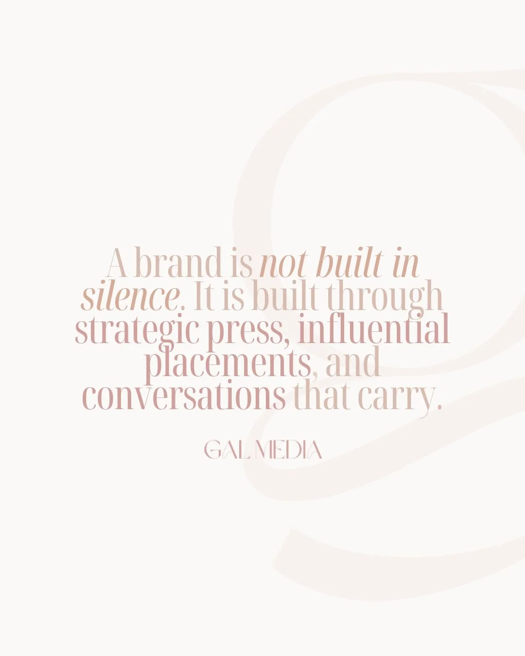 A reminder that visibility is built with intention. Through strategic press, thoughtful placements, and conversations that carry. DM us to begin your brand&rsquo;s next chapter.

#GalMedia