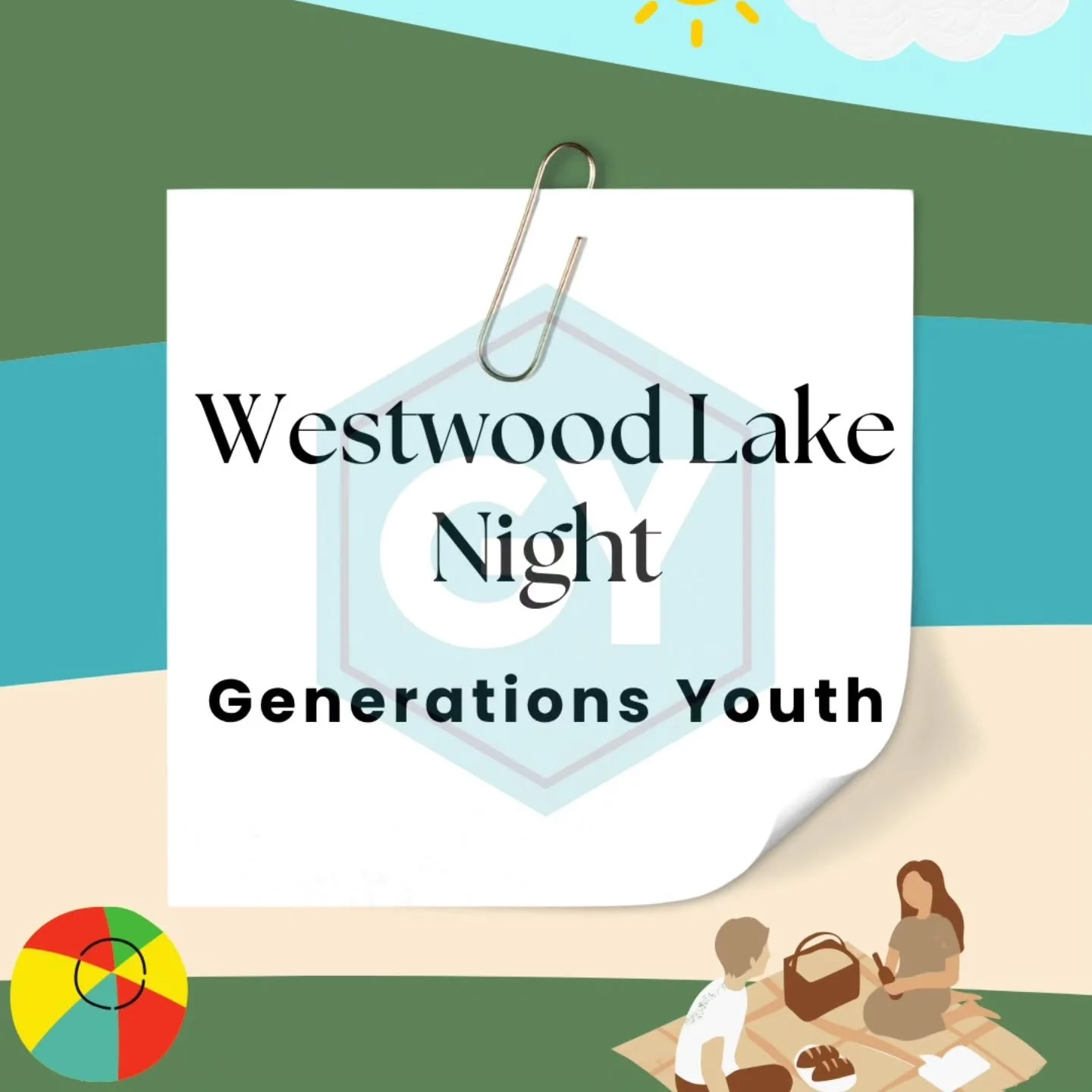 Hey guys! Head on out to Westwood Lake on Tuesday, July 29 for a fun evening of swimming, games, and friends! We will be meeting at the first beach around 6:30 PM, and heading home around 8:00. See you there 😁