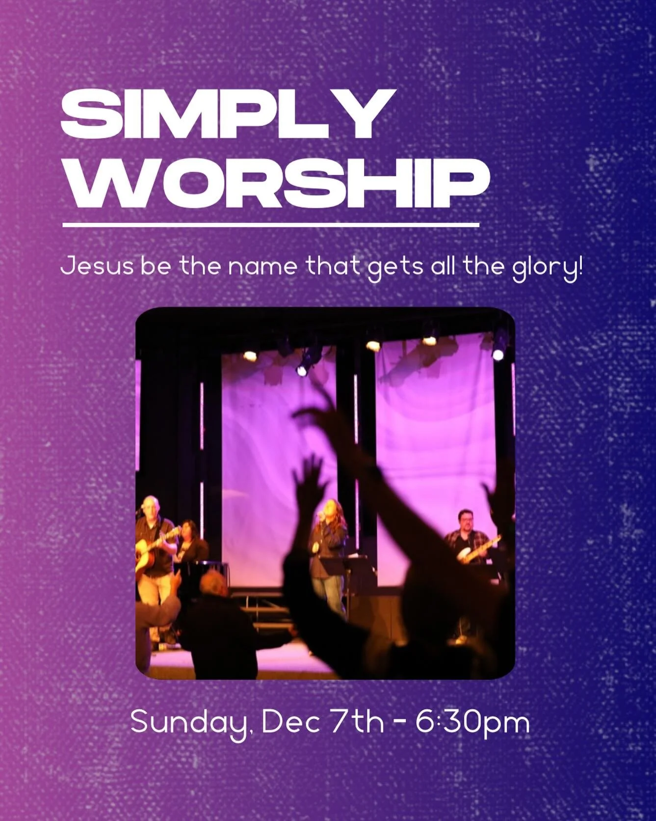 We can&rsquo;t wait to see you this Sunday at 6:30pm for an hour of praise and worship, happening on the first Sunday of every month. He is worthy of our praise!