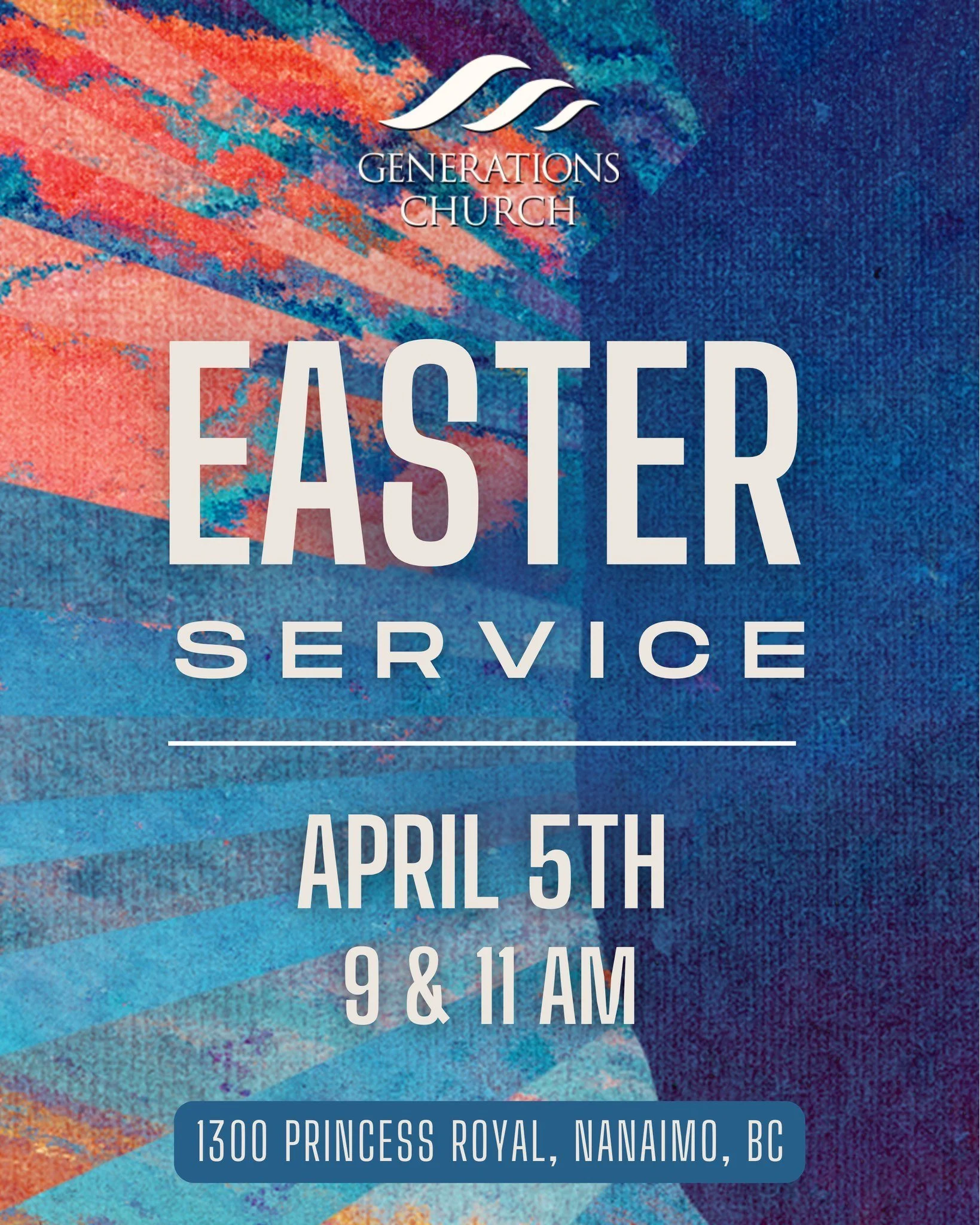 EASTER SUNDAY AT GENERATIONS CHURCH
April 5th

Come celebrate Easter with us &mdash; a morning focused on the hope, life and joy we have because of Jesus!

📍 1300 Princess Royal Ave, Nanaimo
🕘 9AM &amp; 11AM

Bring the whole family and enjoy:
🥖 Pa