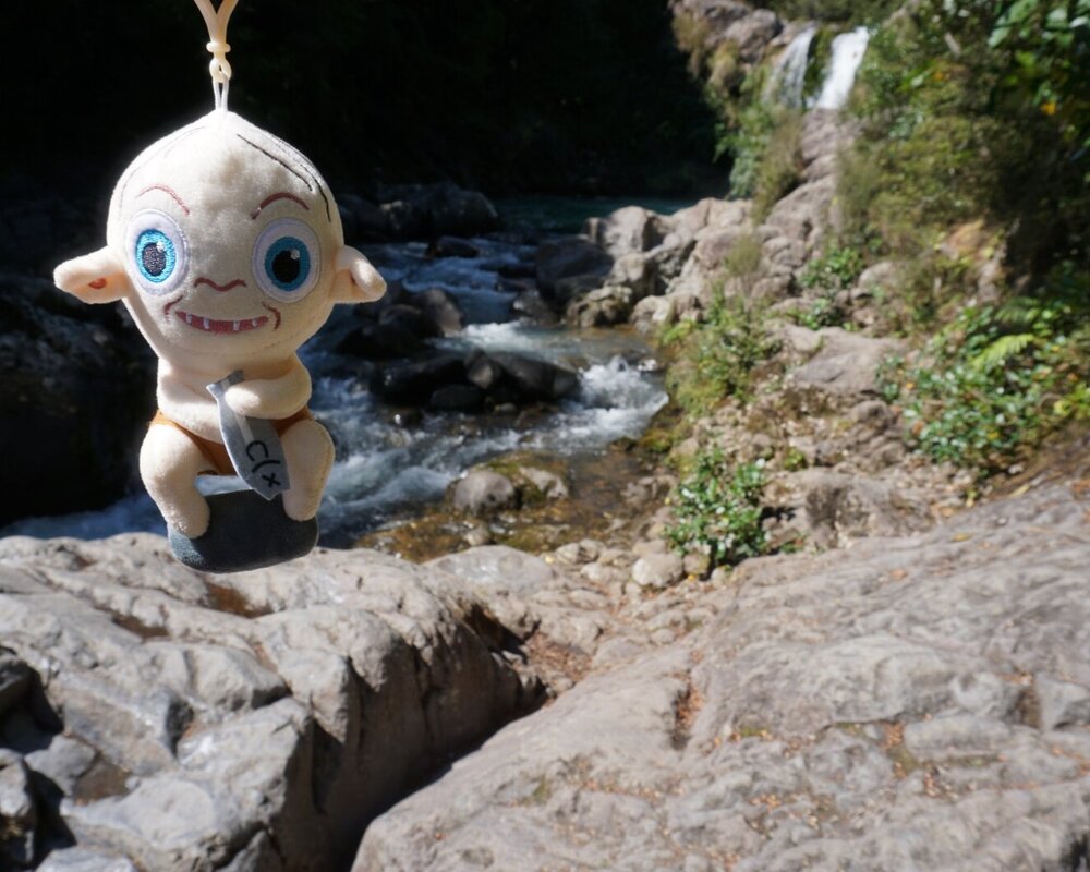 Gollum at Gollum's Pools in Togariro National Park, New Zealand