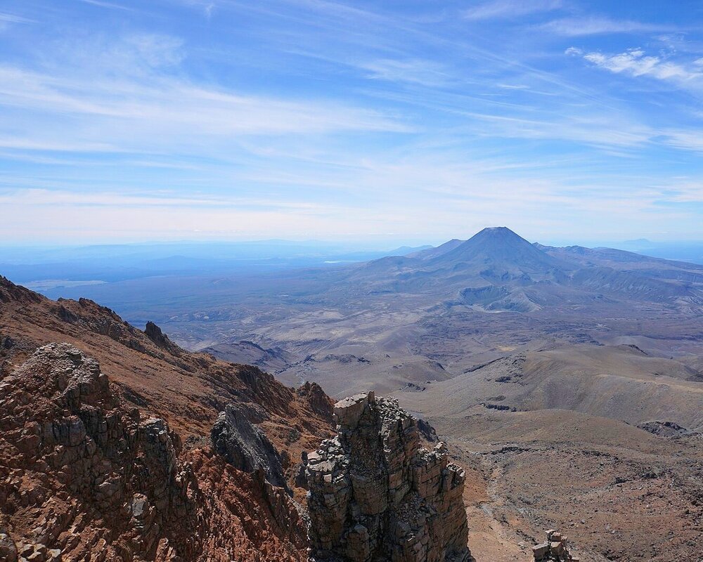 Views of Mount Doom along the Ruapehu Ridge hiking trail in New Zealand