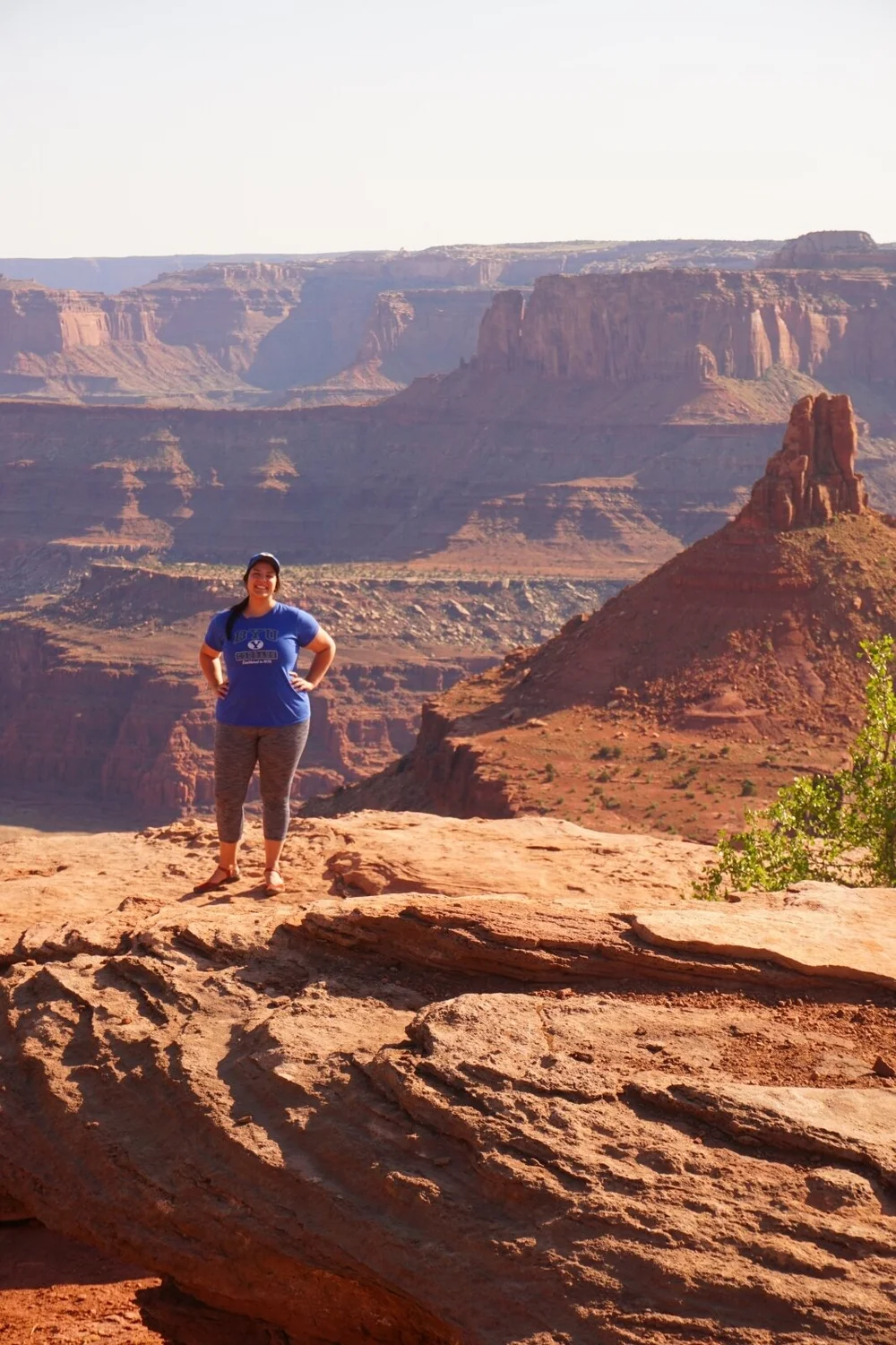Posing in front of Shafer Canyon in Dead Horse Point State Park - Utah hiking