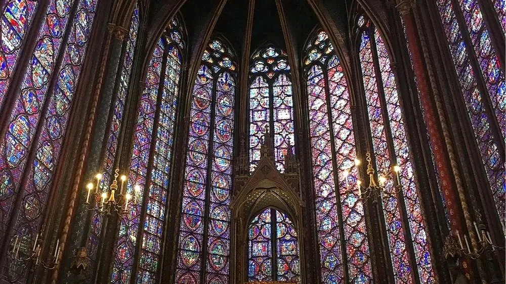 Saint-Chappelle in Paris is filled with stained glass windows.