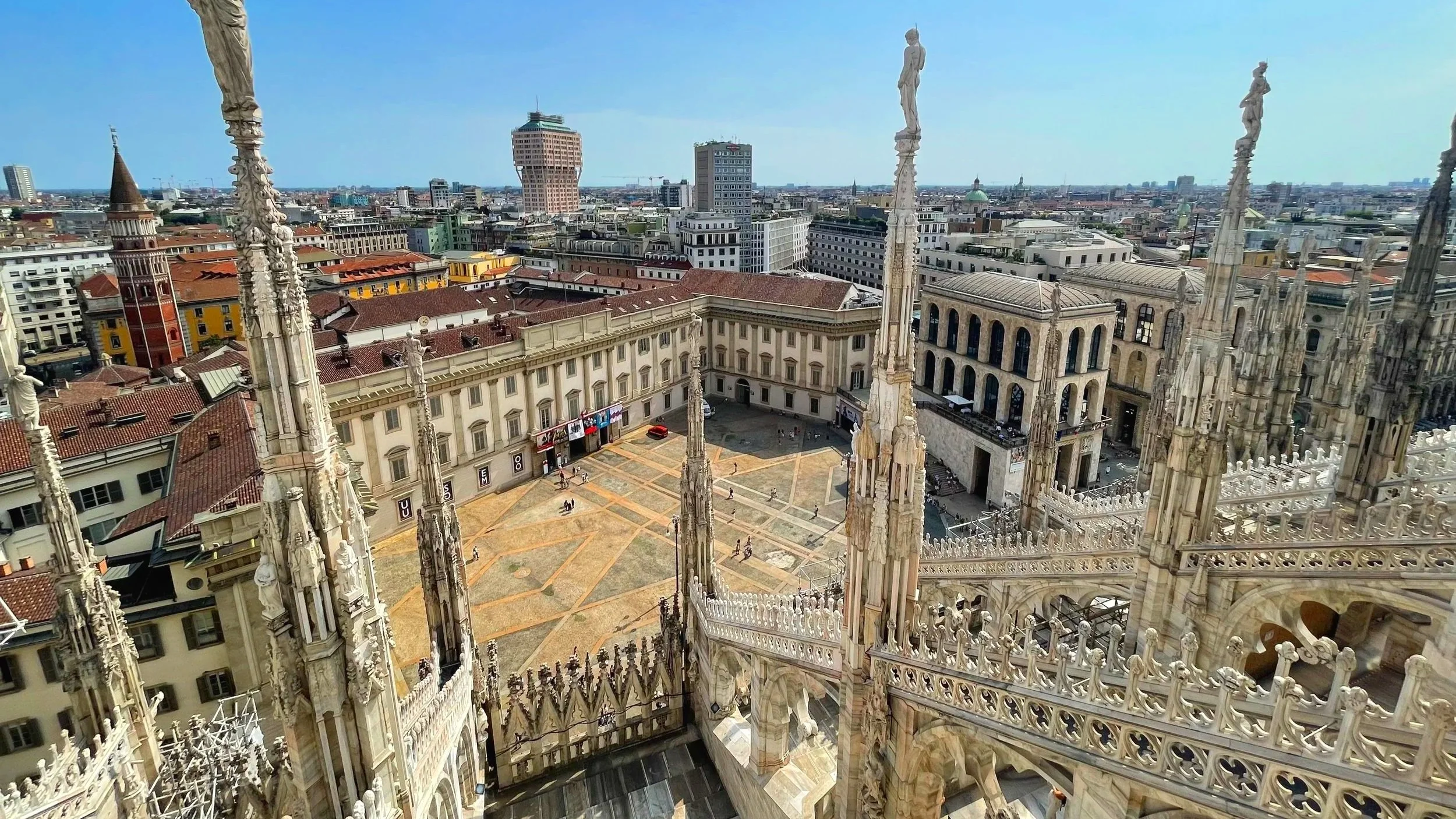 A view of Milan from the terraces of the Milan Duomo