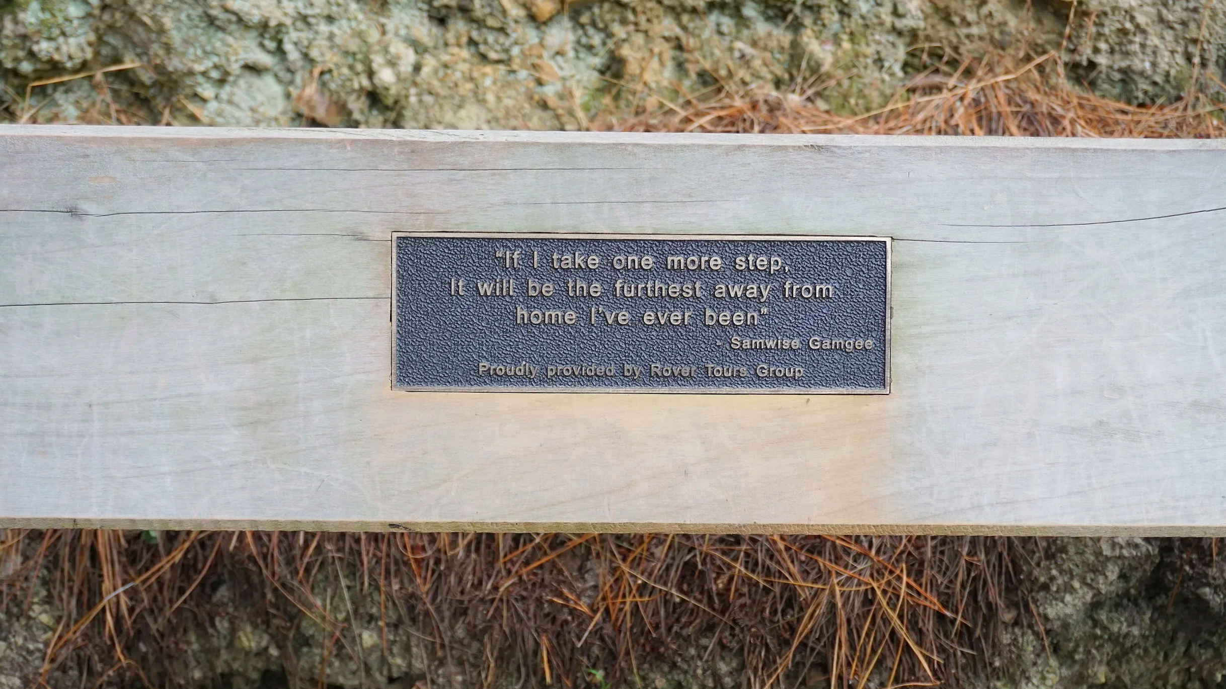 A bench in Welington has a Lord of the Rings quote.