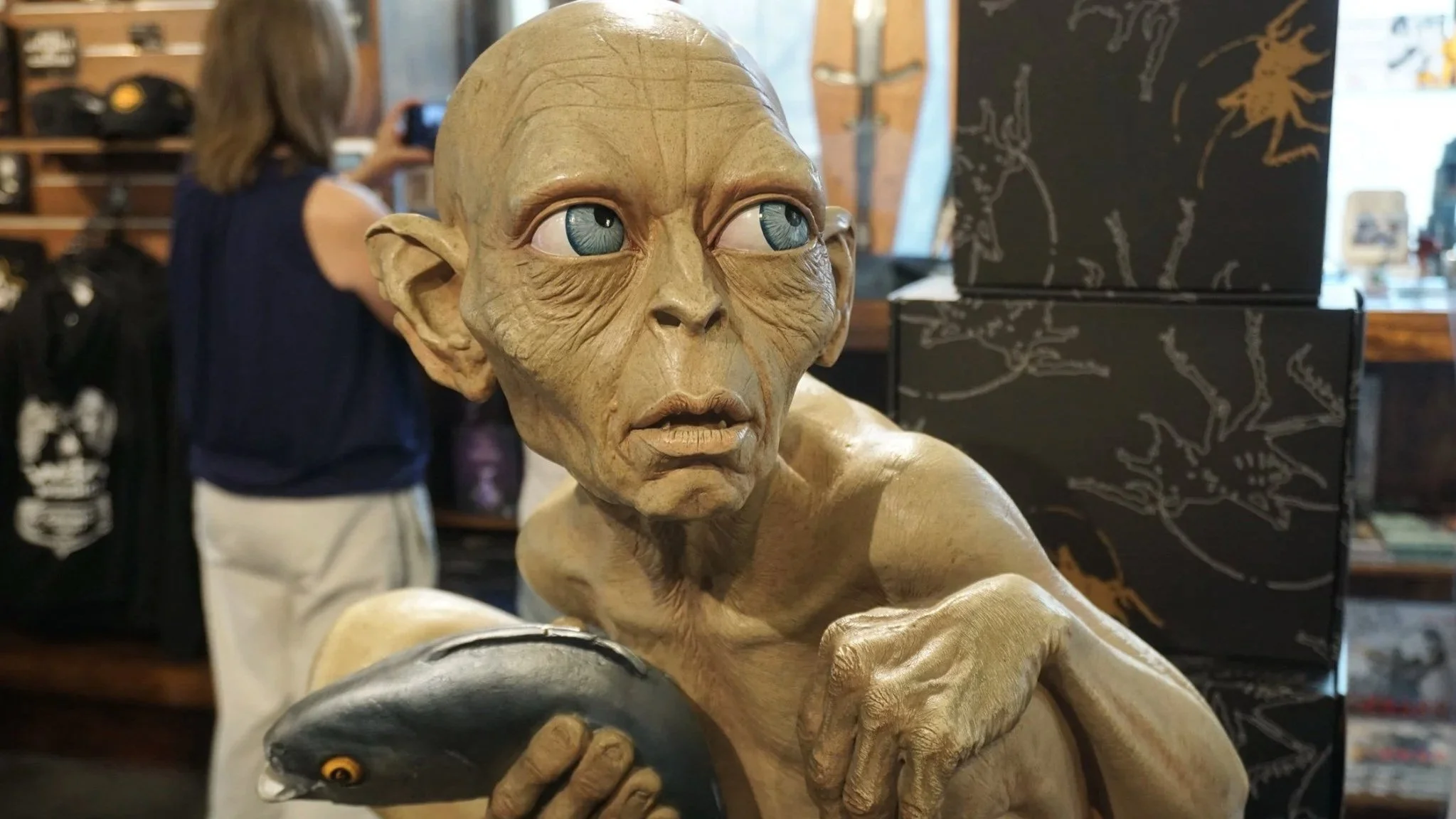 Smeagol statue in Weta Cave in Wellington, New Zealand