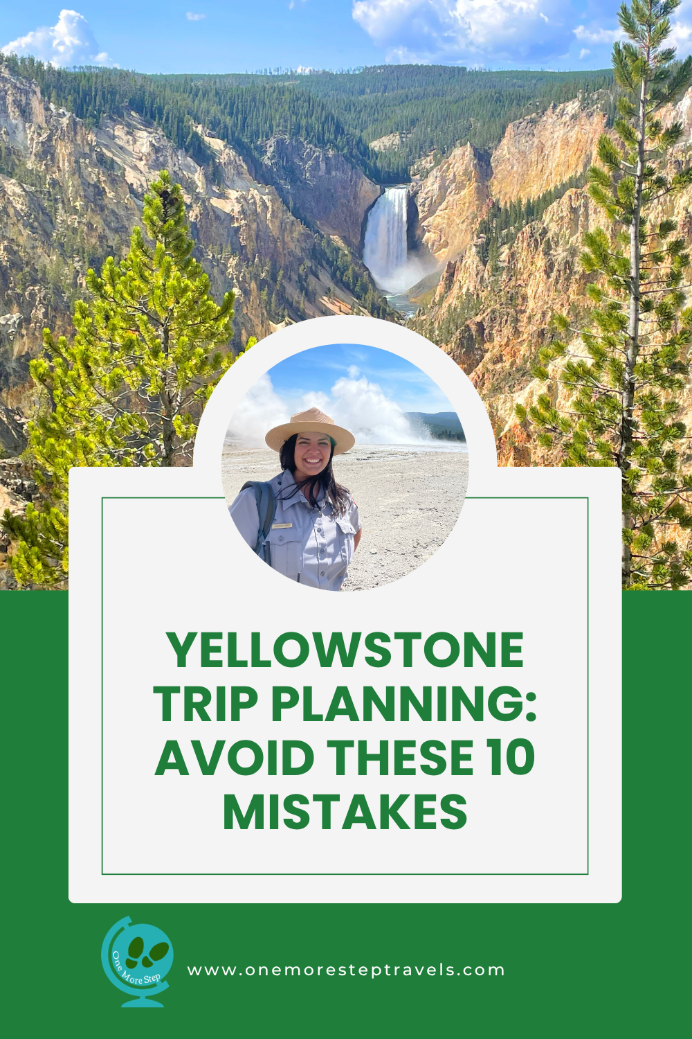 A poster shows scenery in Yellowstone