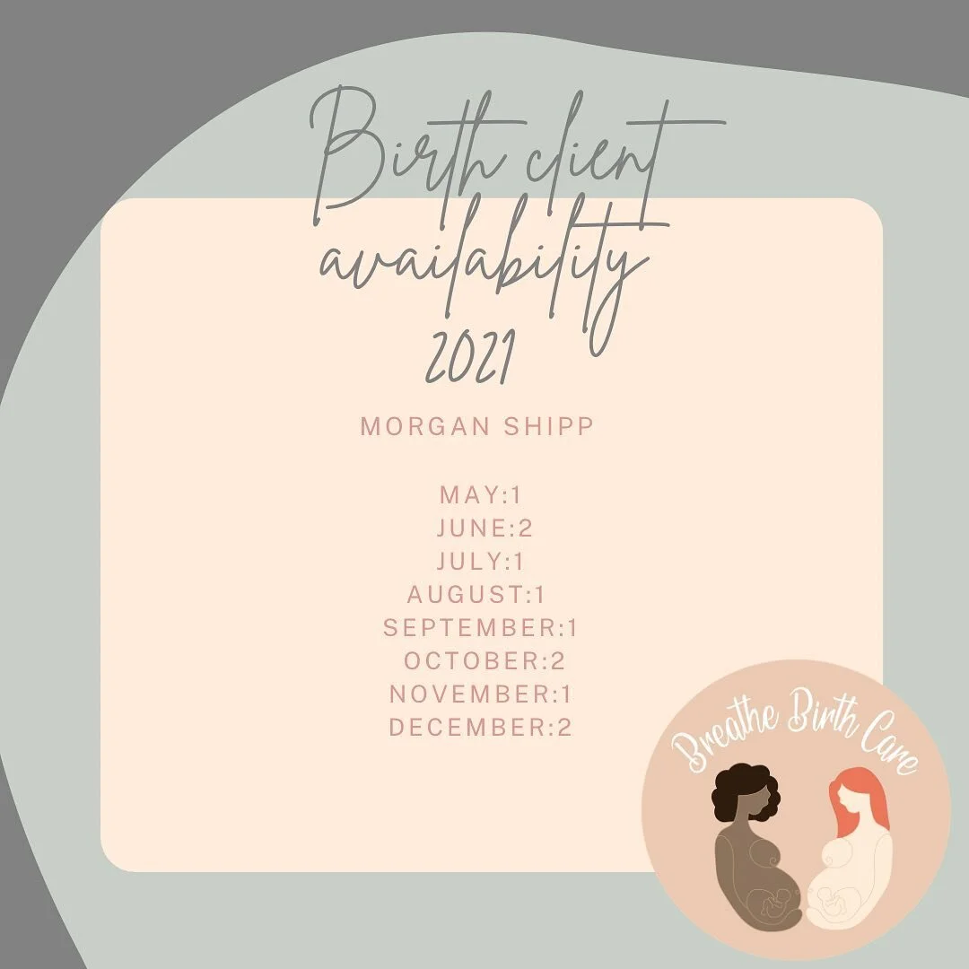 Updated birth availability for 2021! If you or someone you know is expecting send them my way! I offer a free consultation to see if we are a good fit!