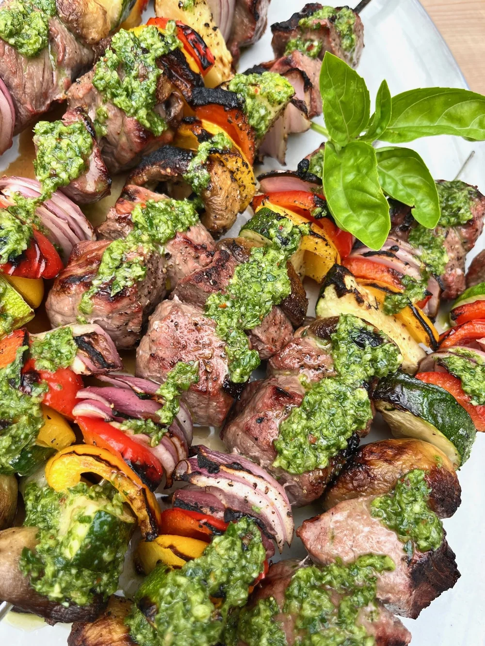 Grilled beef kabobs with Chimichurri — Wellmade Restorative