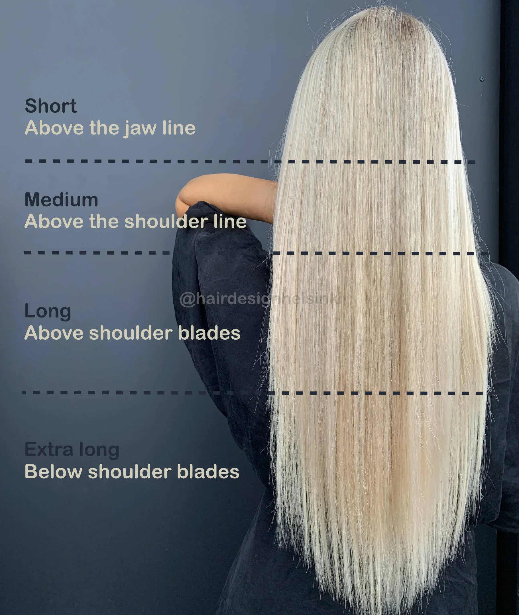 Hiusten pituusopas palvelun valintaan kampaamossa Helsingissä