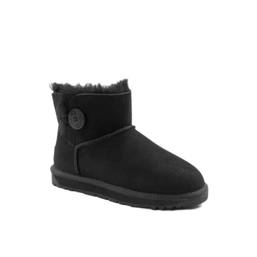 *Ozwear UGG Classic Mini Button Boot-Black