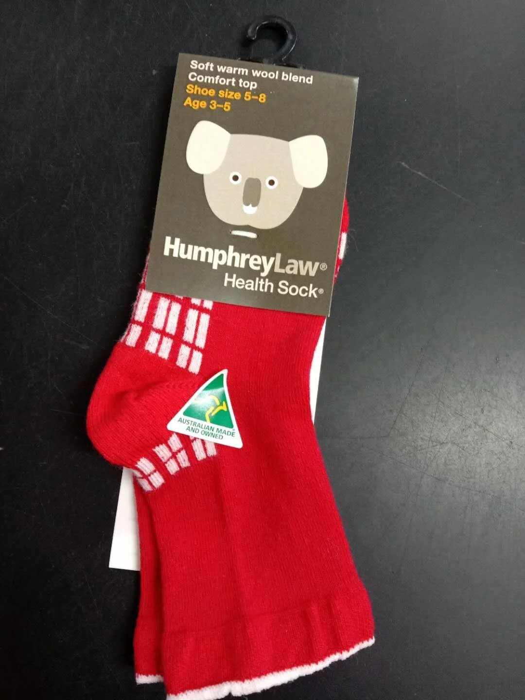 Humphrey Law kids soft warm wool blend sock-Red
