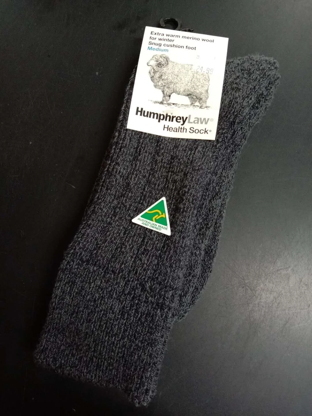 Humphrey law Extra warm merino wool sock-Charcoal