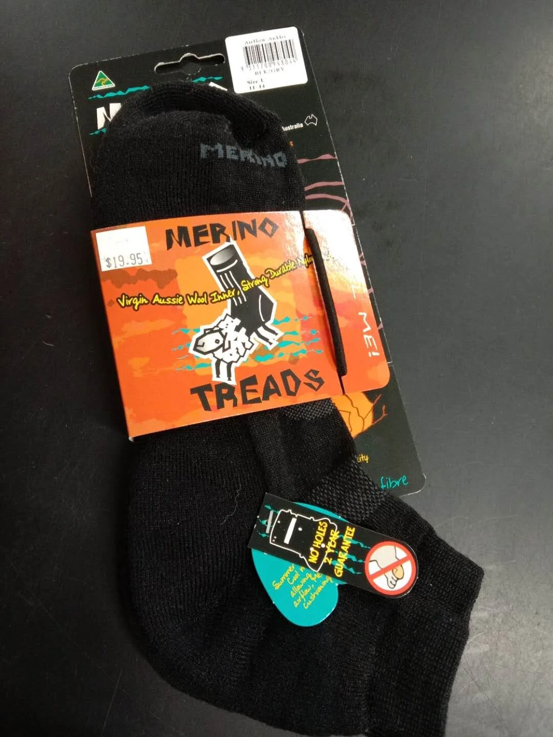 Merino Treads wool socks-Black