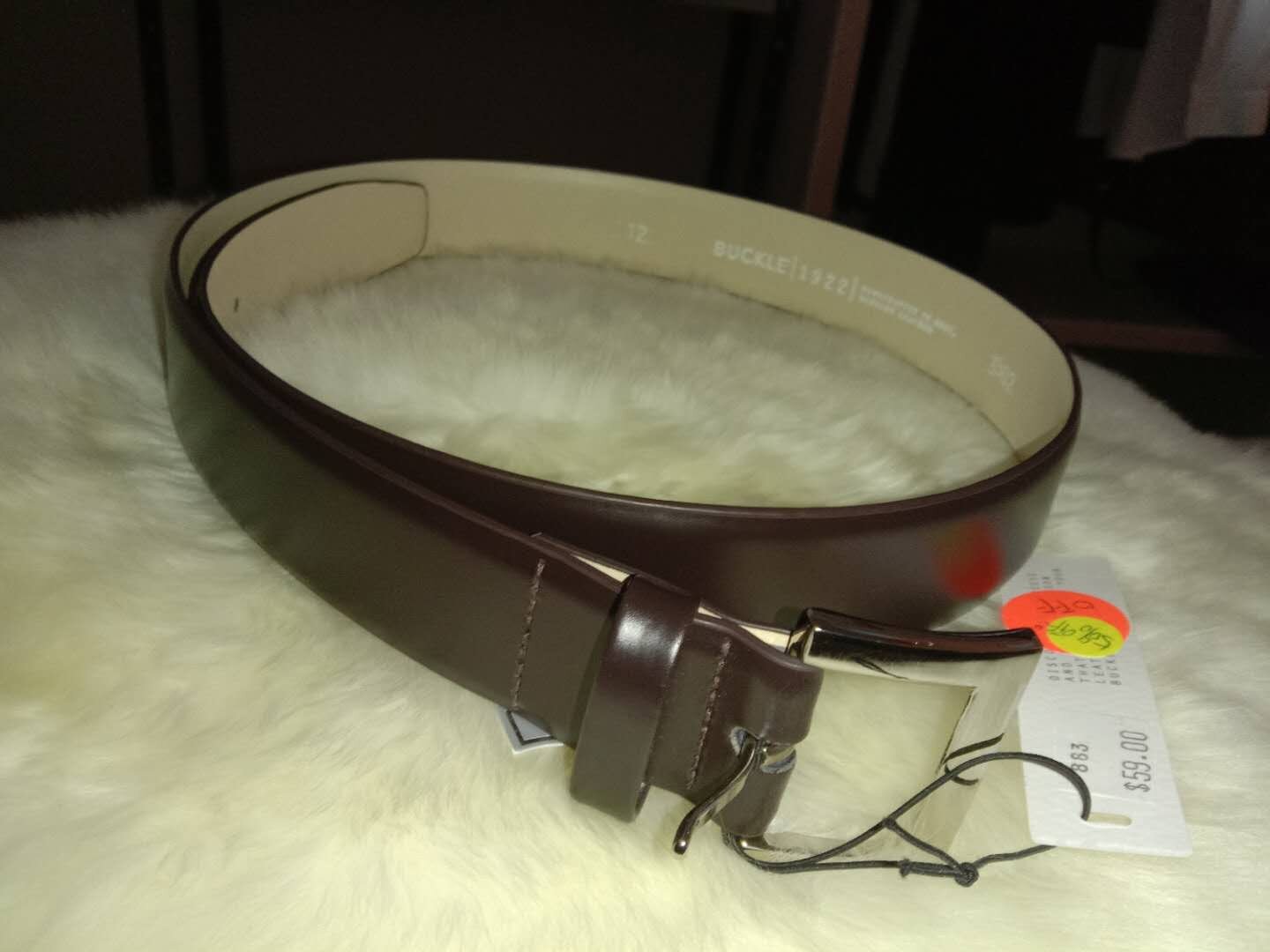 Genuine leather belt-brown01