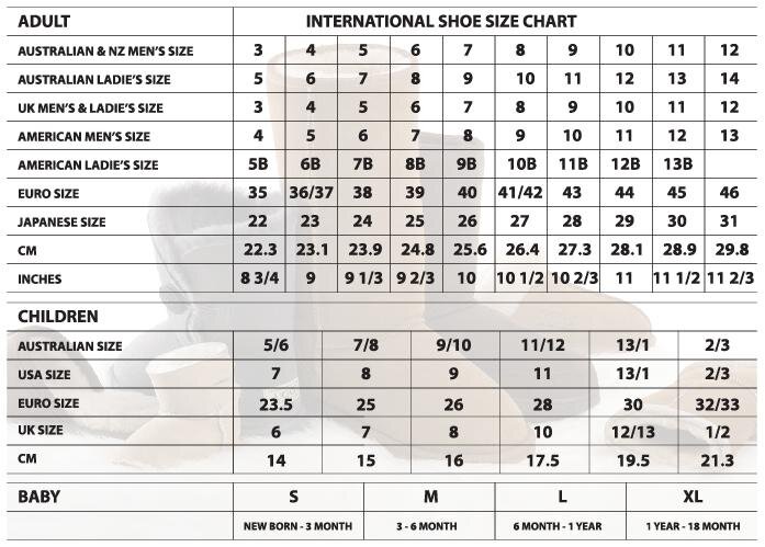 ugg shoe size chart