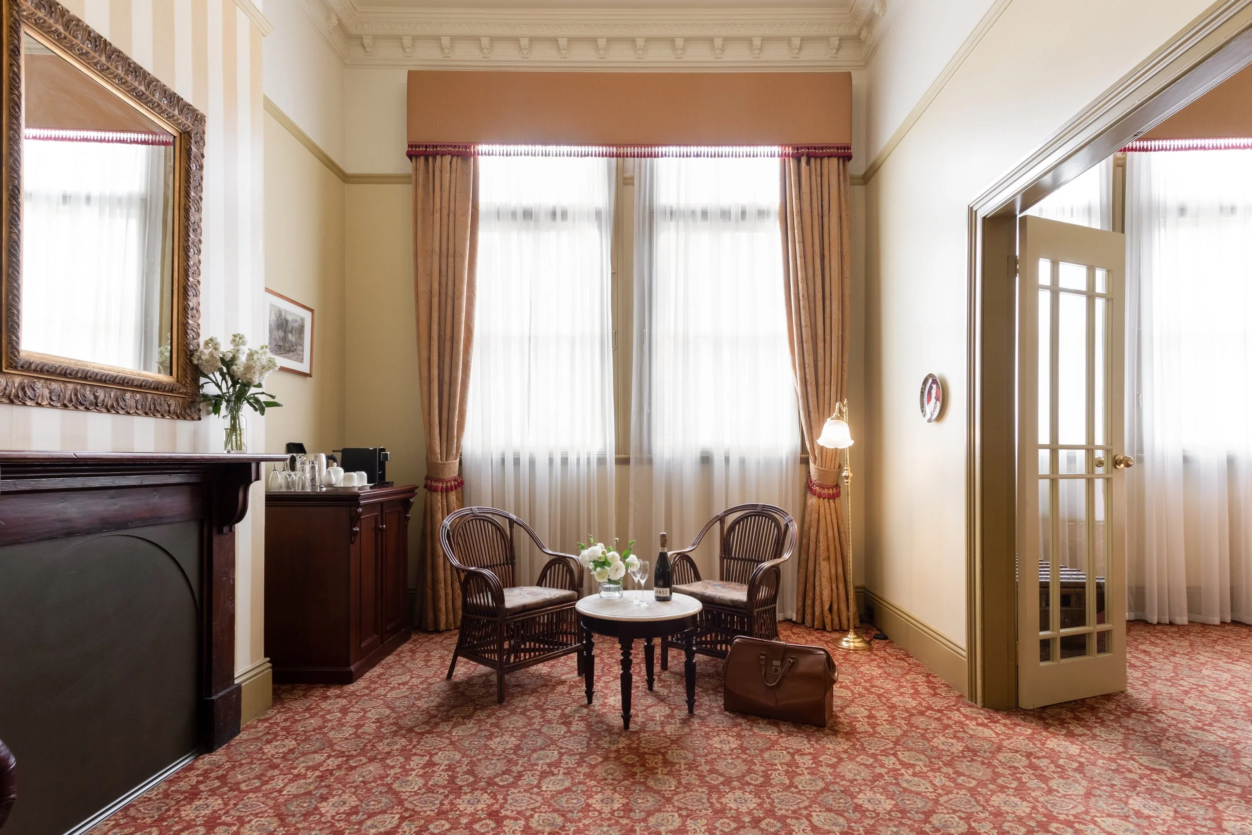 Space to relax inside a suite at Hadley's Orient Hotel