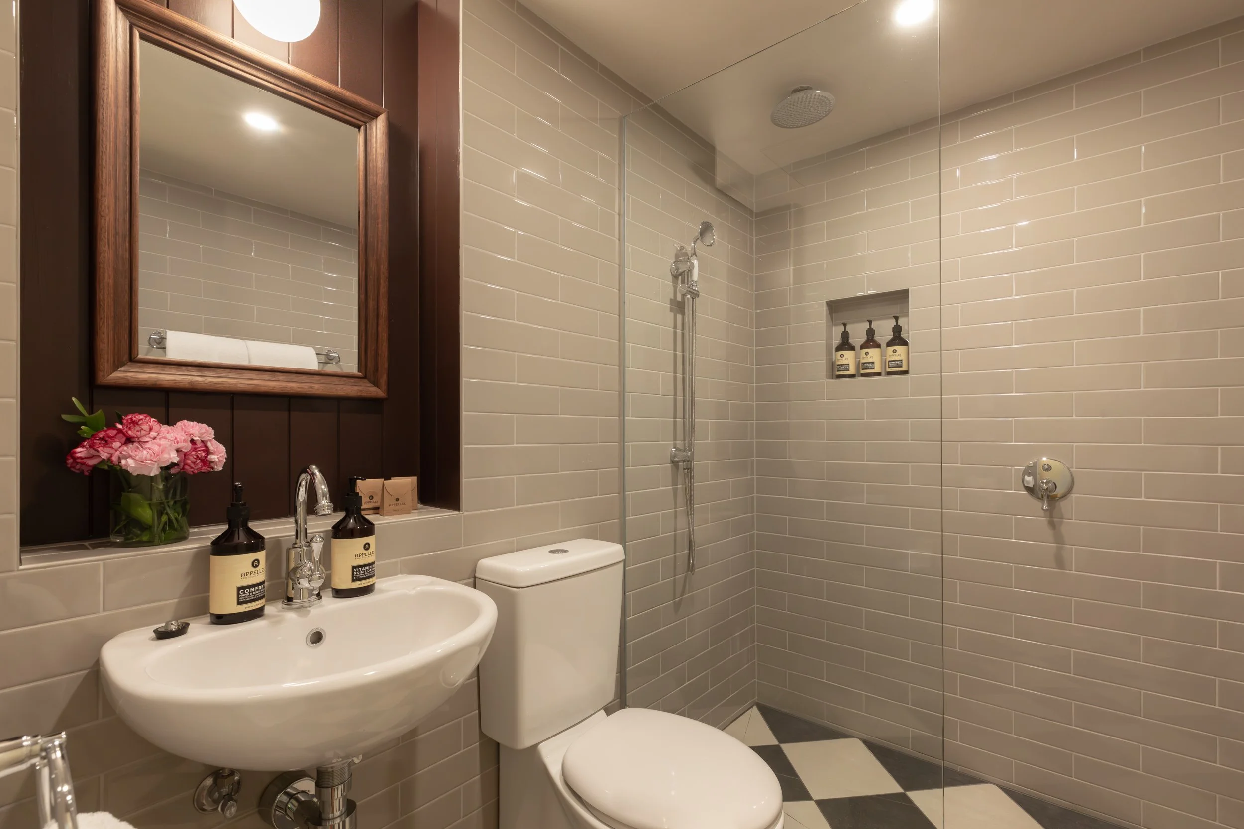 Modern bathroom with walk in shower in Hobart