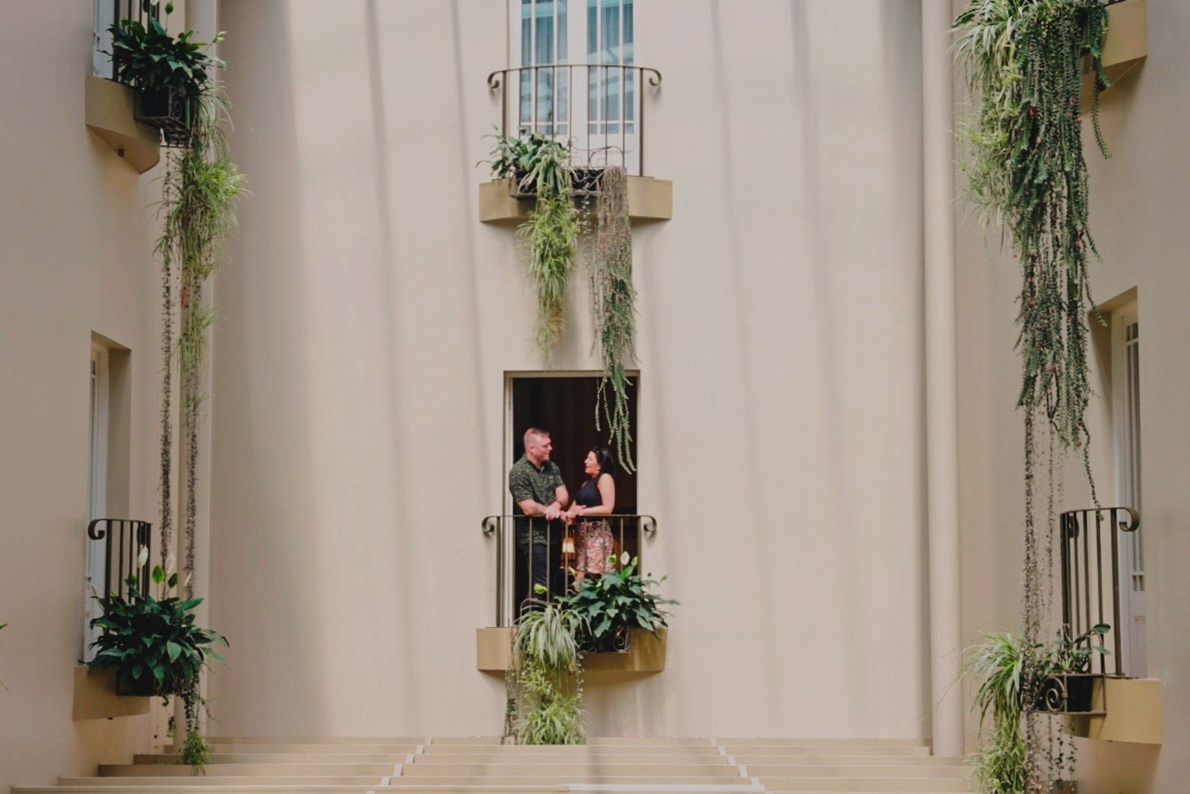 Stunning balcony overlooking the Atrium inside Hadley's in Hobart