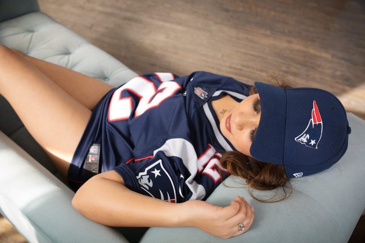 Football jersey boudoir photography in El Paso