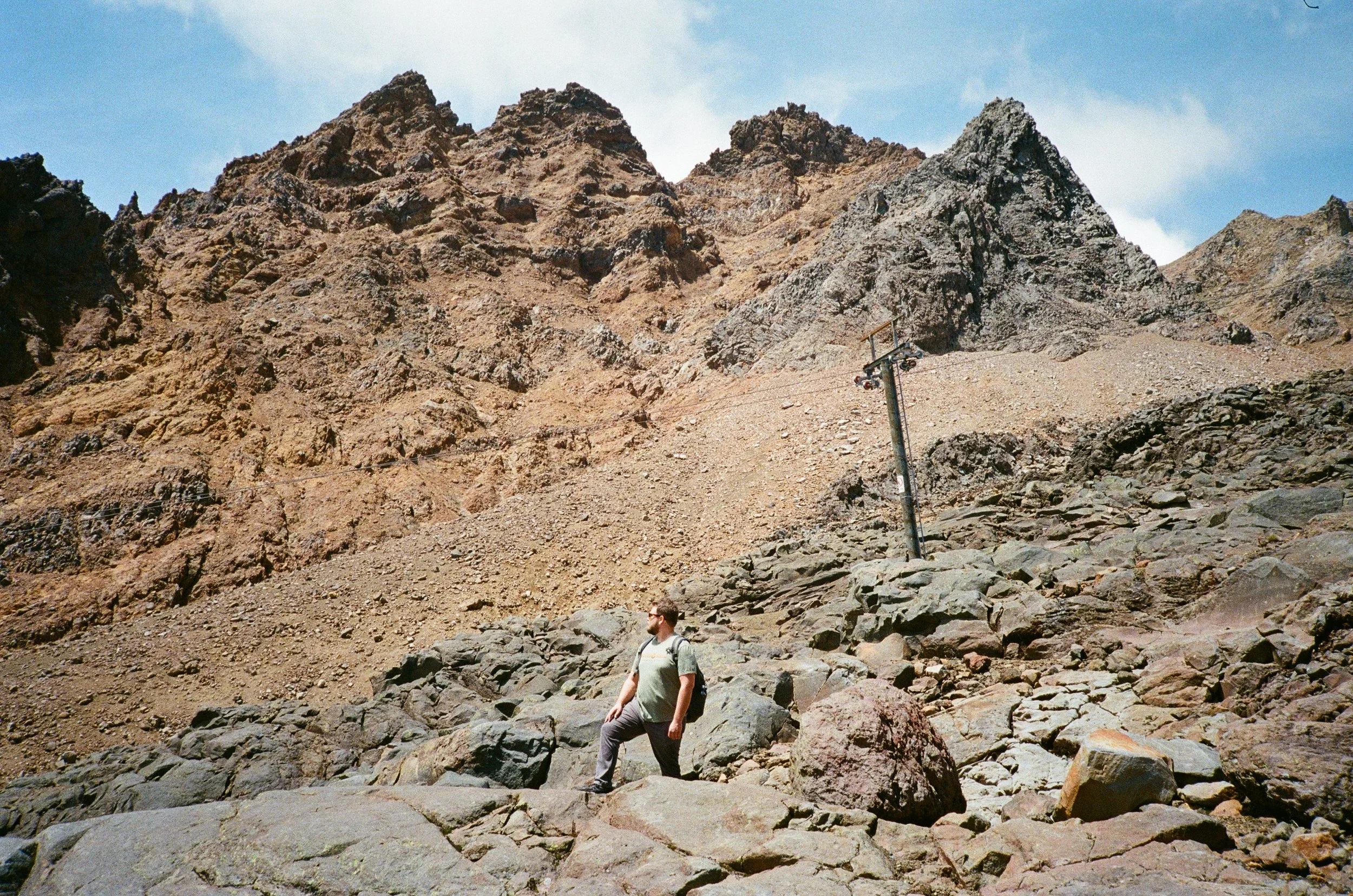 (Tongariro National Park) - at the Whakapapa ski area. Took a ride up to the top and hiked a bit on the rocks.