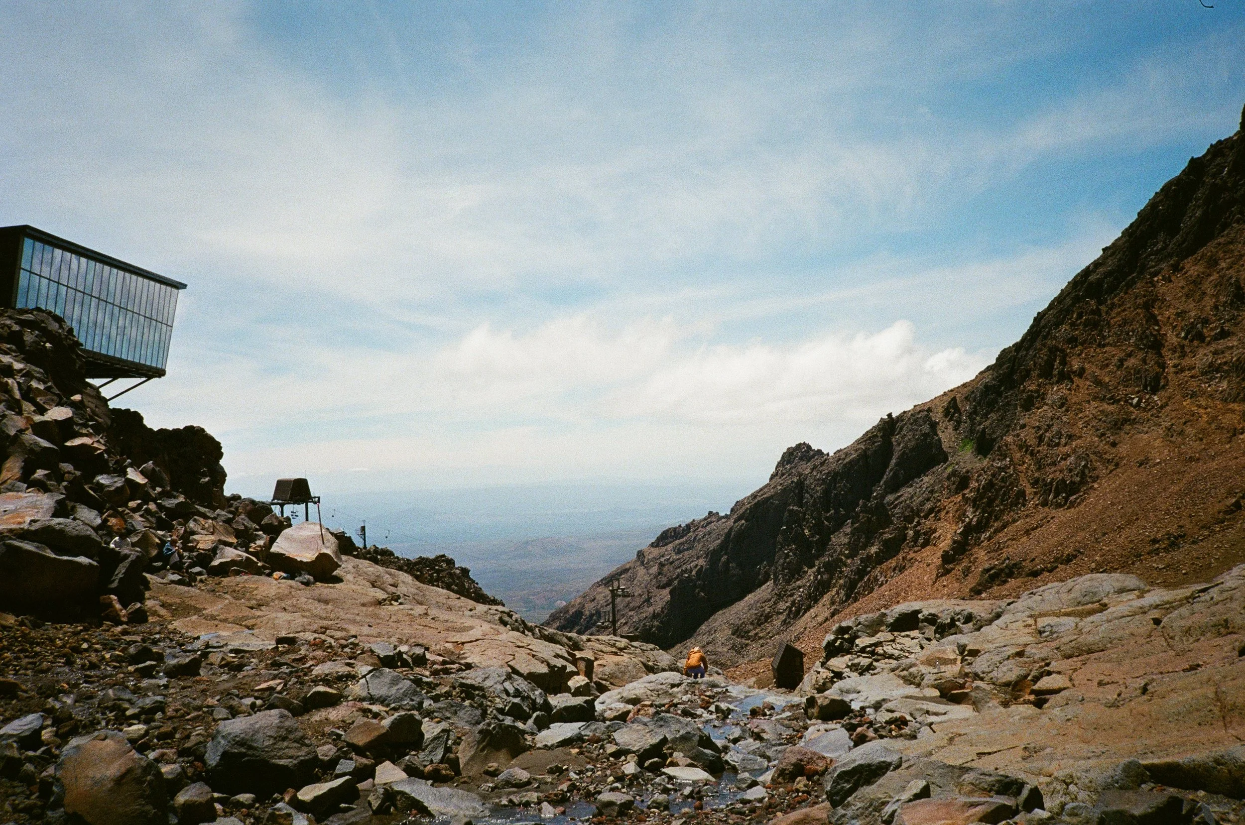 (Tongariro National Park) - at the Whakapapa ski area. Took a ride up to the top and hiked a bit on the rocks.