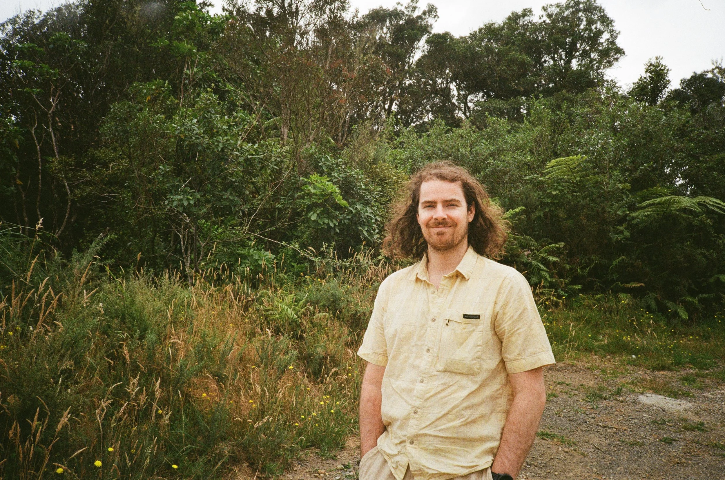 (Middle of the north tip of the island on our way to Cooks Beach) - Robbie our fearless driver.