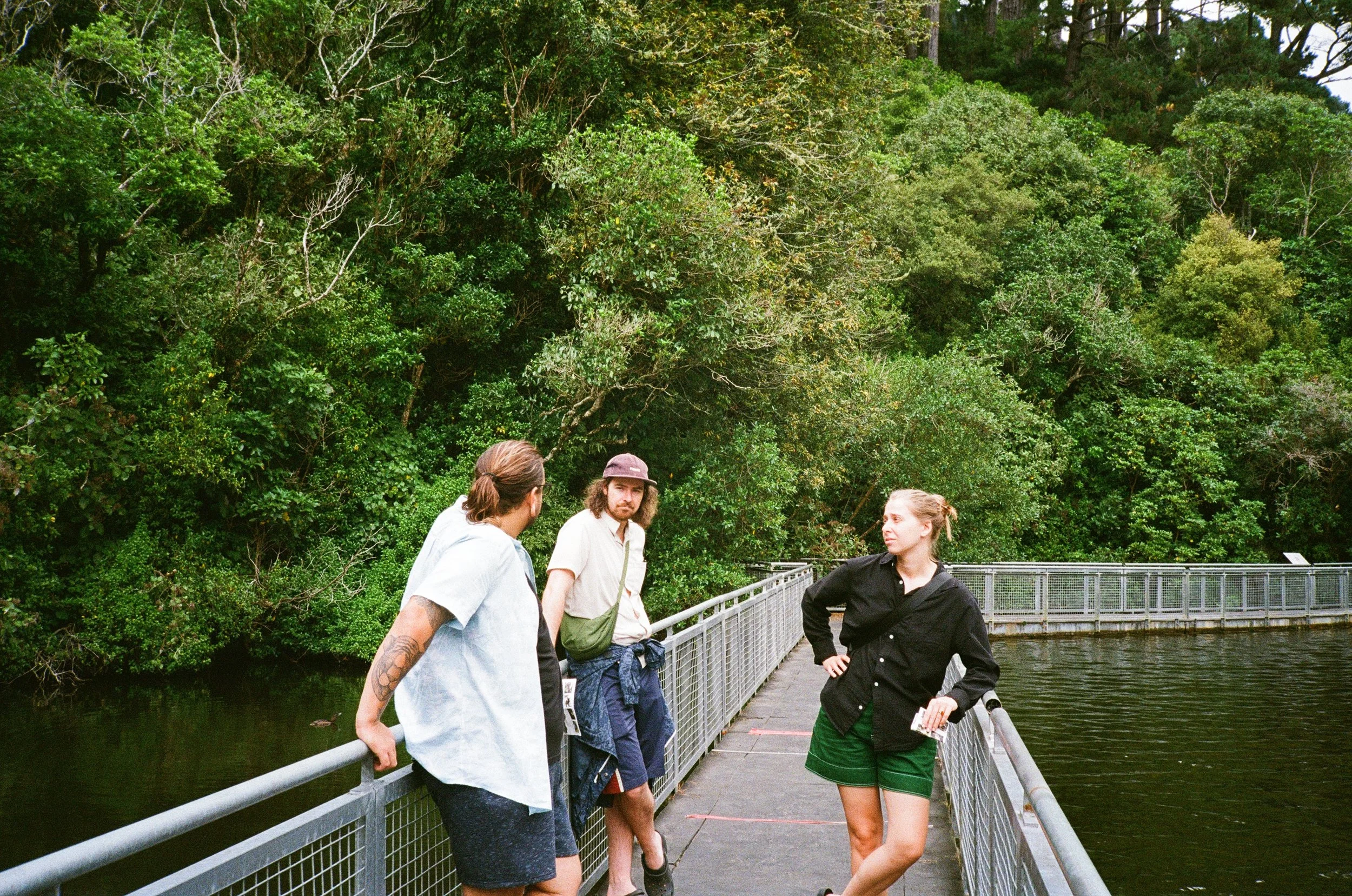 (Wellington) - Went to a bird sanctuary to see some of the native birds. We saw pretty much everyone we hoped to see. In the photo is Robbie, Christina, and Pete (A long time friend of theirs and officiant of the wedding)