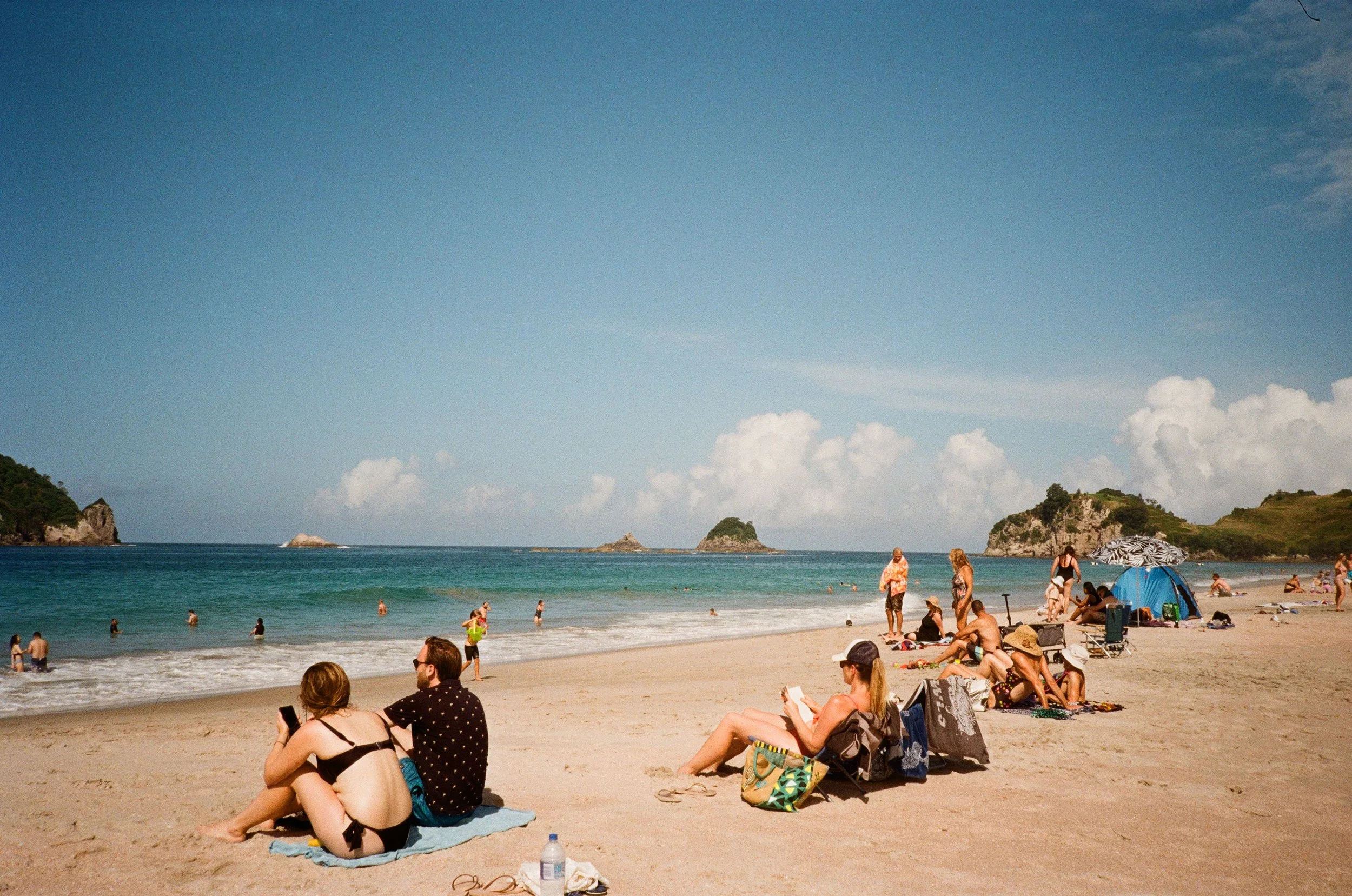 (Cooks Beach) - Another beach that we went to. This was a sunny day and great day for swimming even though the water was super cold. One of the coolest days for me. 