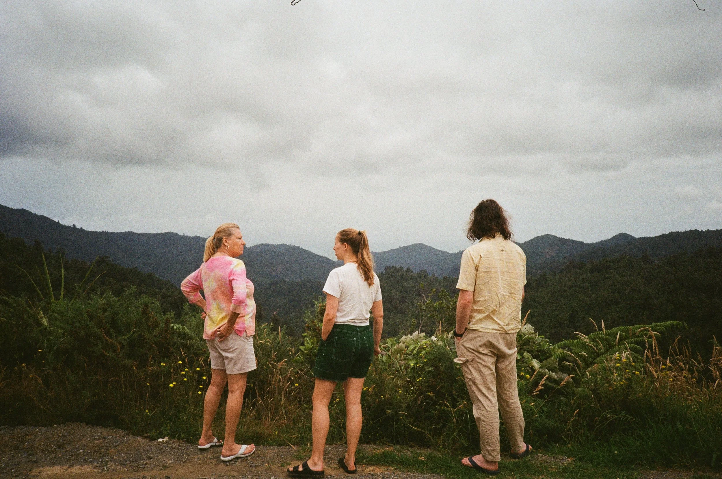 (Middle of the north tip of the island on our way to Cooks Beach) - Robbie took a wrong turn and we took a very bumpy road on a scenic tour. We stopped along the way to take a look at the views. This "highway" went through very dense bush (forest).