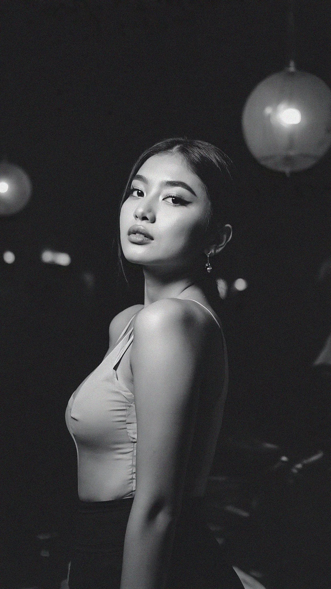 AI cinematic black and white portrait