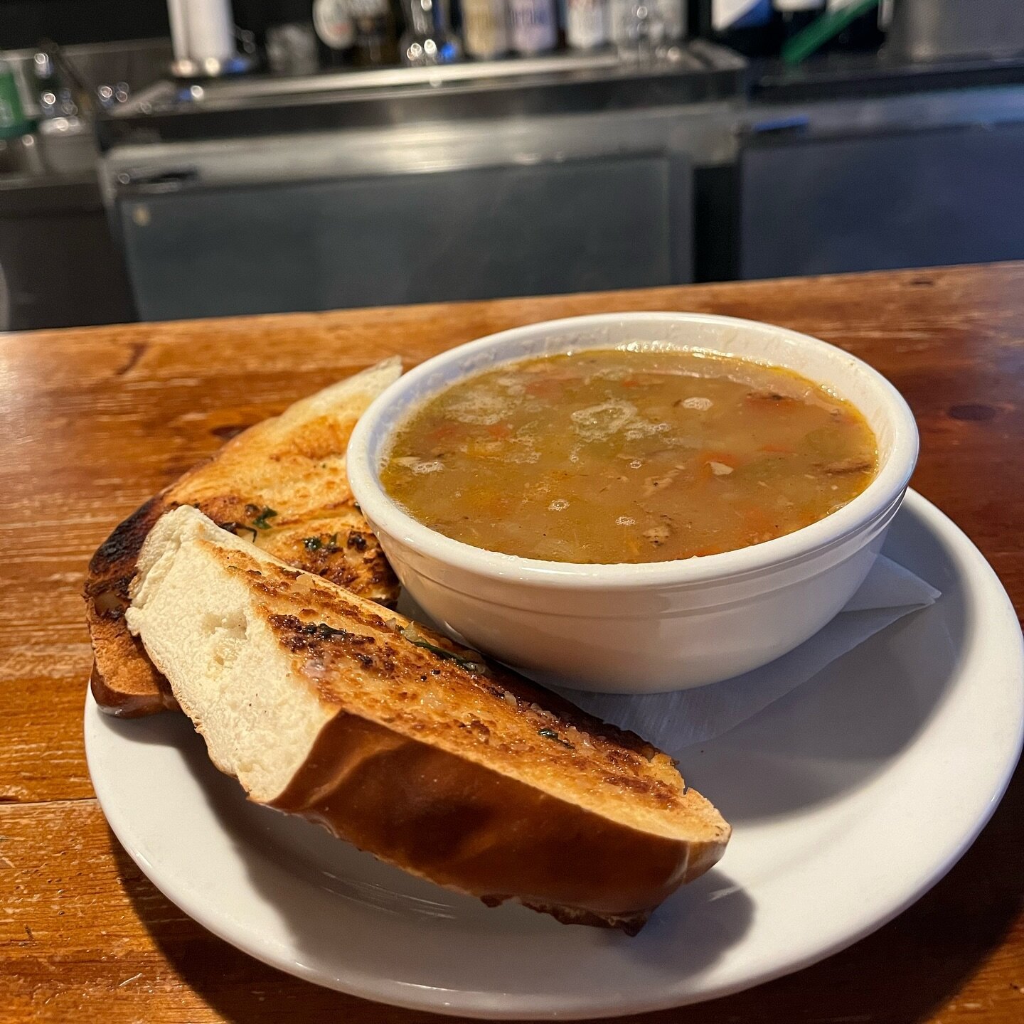 Daily Soup 🍲 

~ Ask us what our daily soup is, and do yourself a favour by adding a garlic pretzel bun on the side ~ 
&bull;
&bull; 
[chipotle, sweet potato &amp; bacon soup]