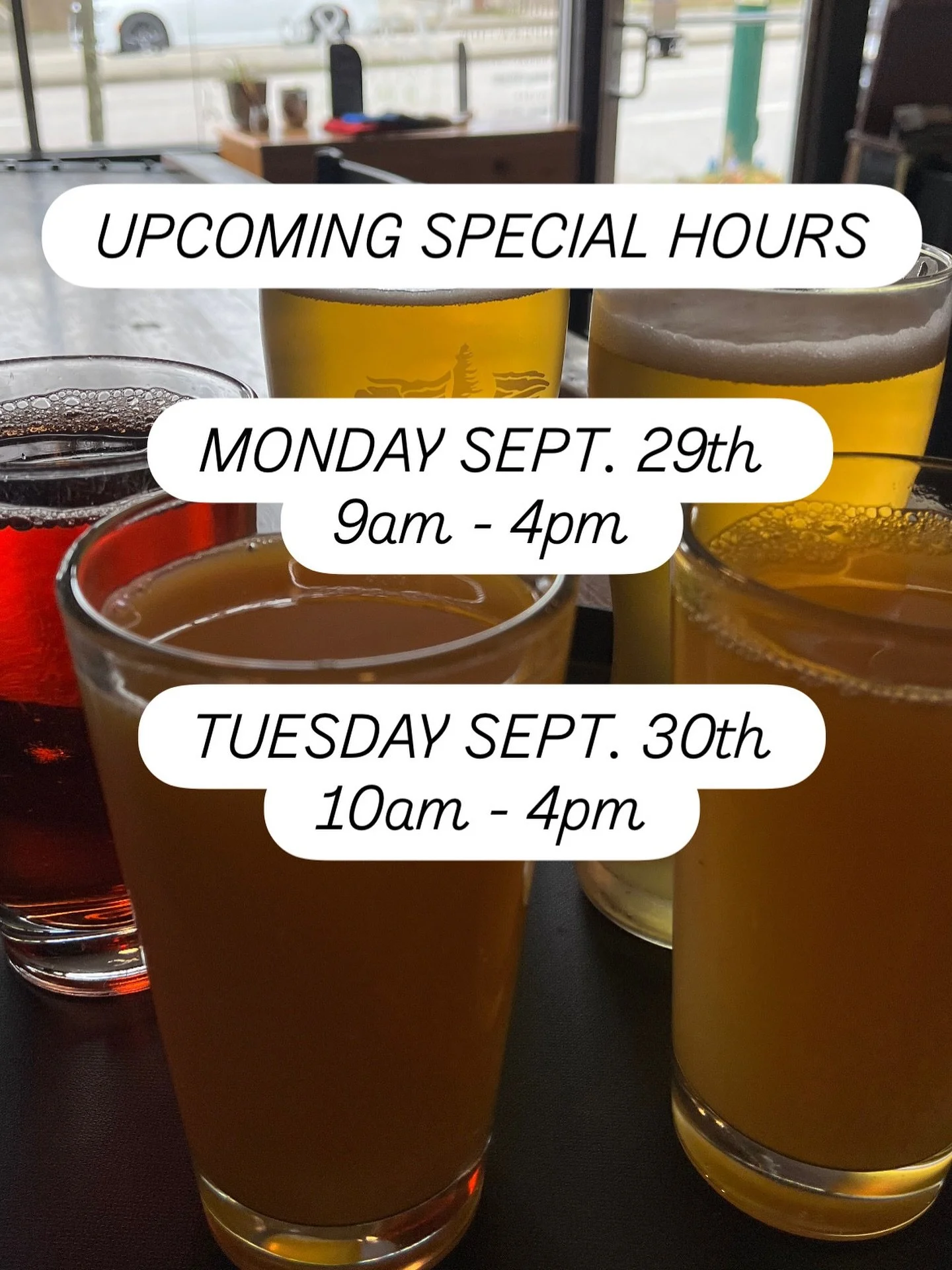 Tomorrow’s hours are a little different! Make sure to visit us for brunch as we will be closed for dinner.