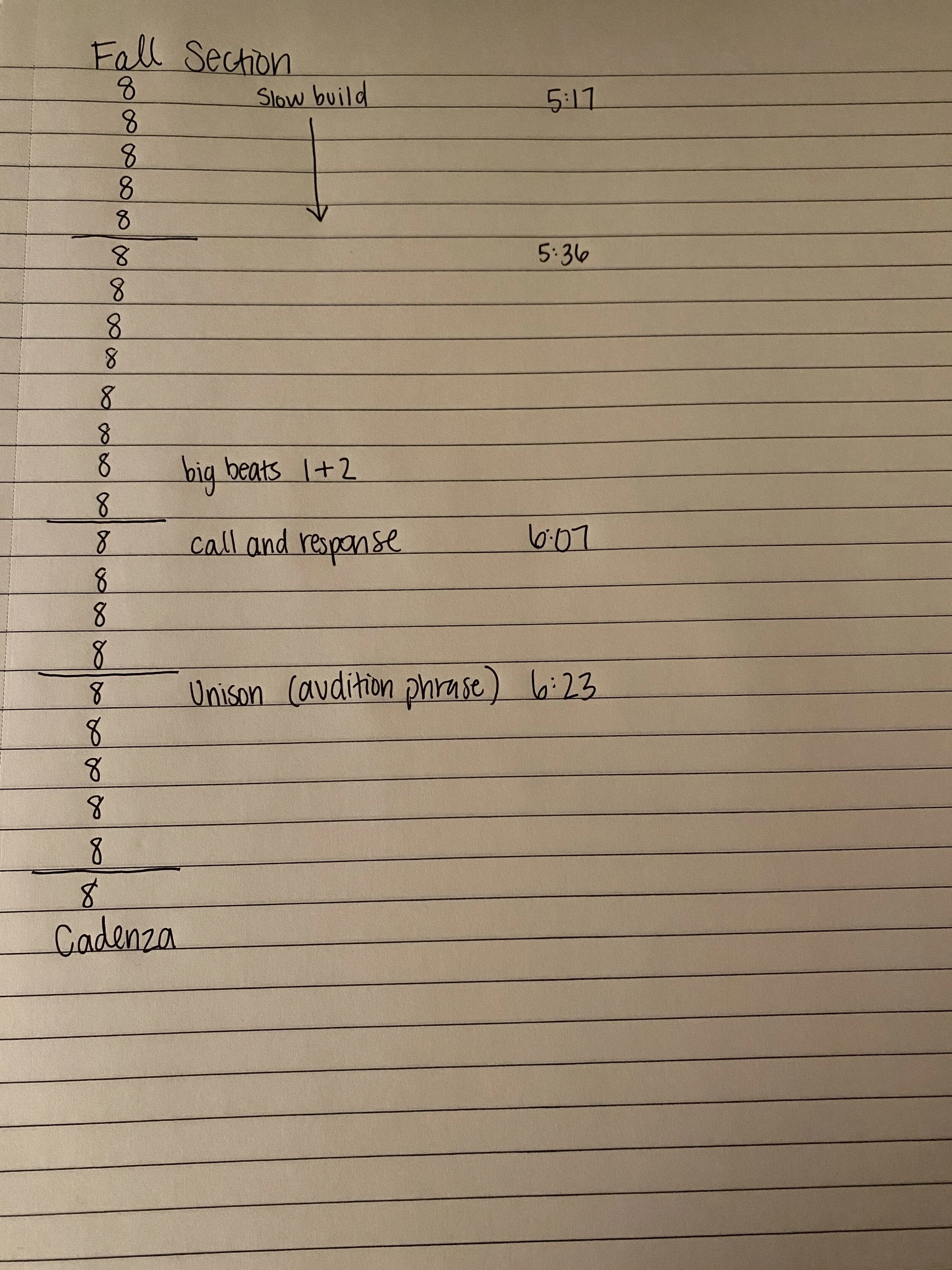 Counting of Fall music