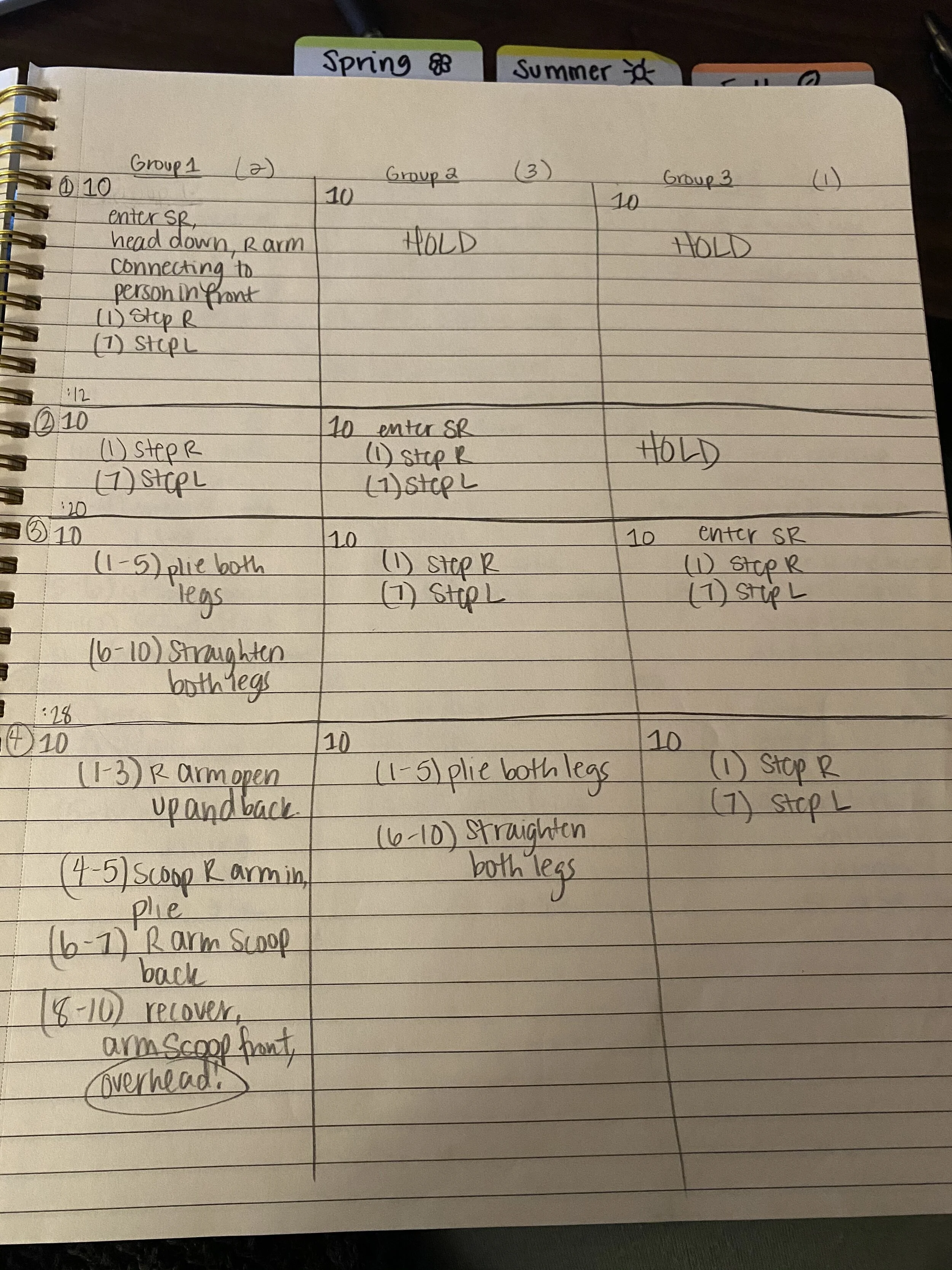 Choreography for Winter Section, adapted for large group