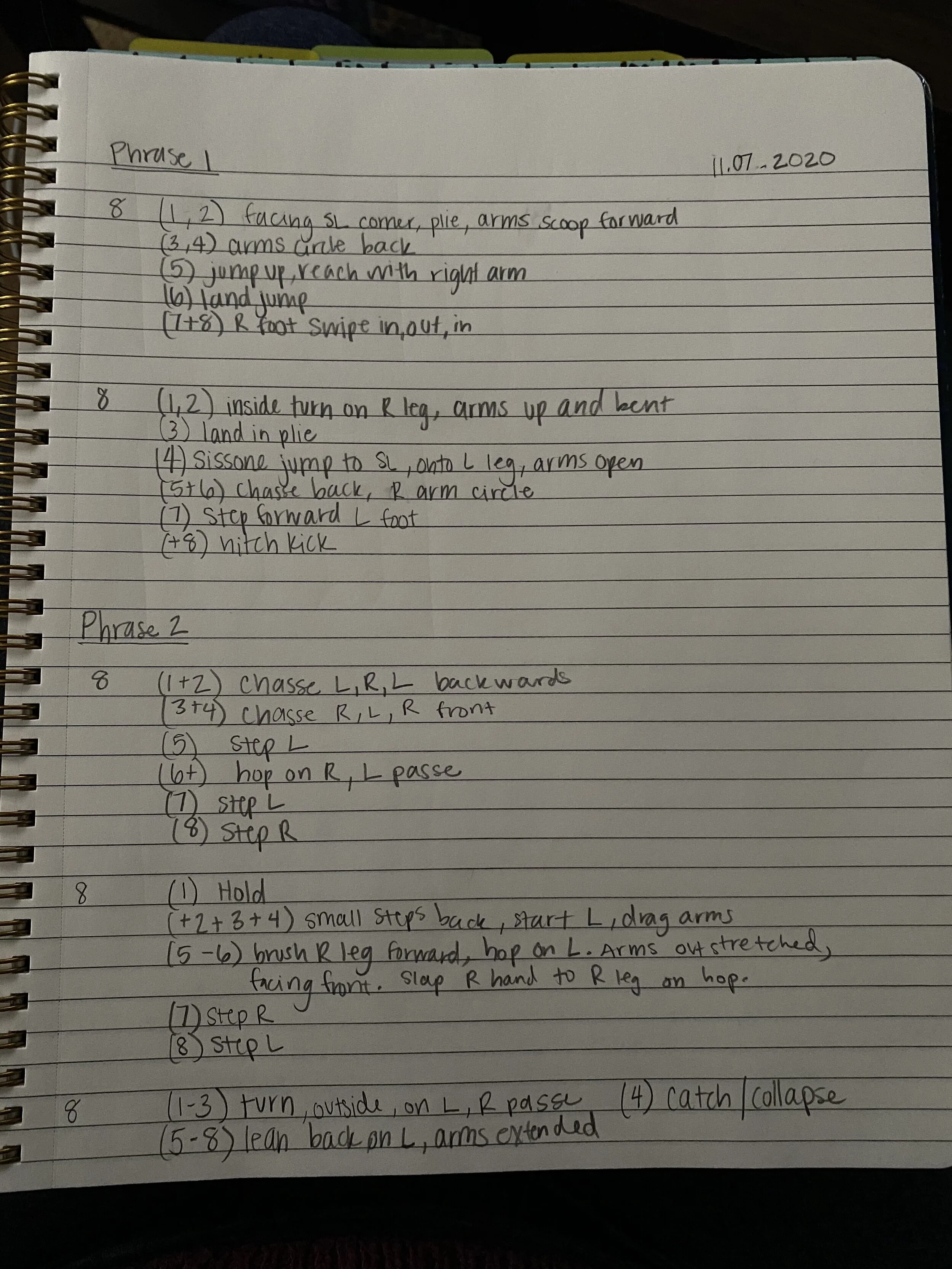 Choreography for Fall Phrases