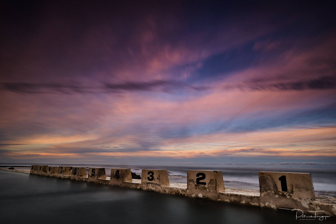 'Perfect Places'​​​​​​​​
Merewether, June 13, 2020​​​​​​​​
​​​​​​​​
The clouds didn't really have that much colour in them to the naked eye, but with a little bit a long exposure thanks to my 6 stop and 4 stop graduated neutral density filters, I was