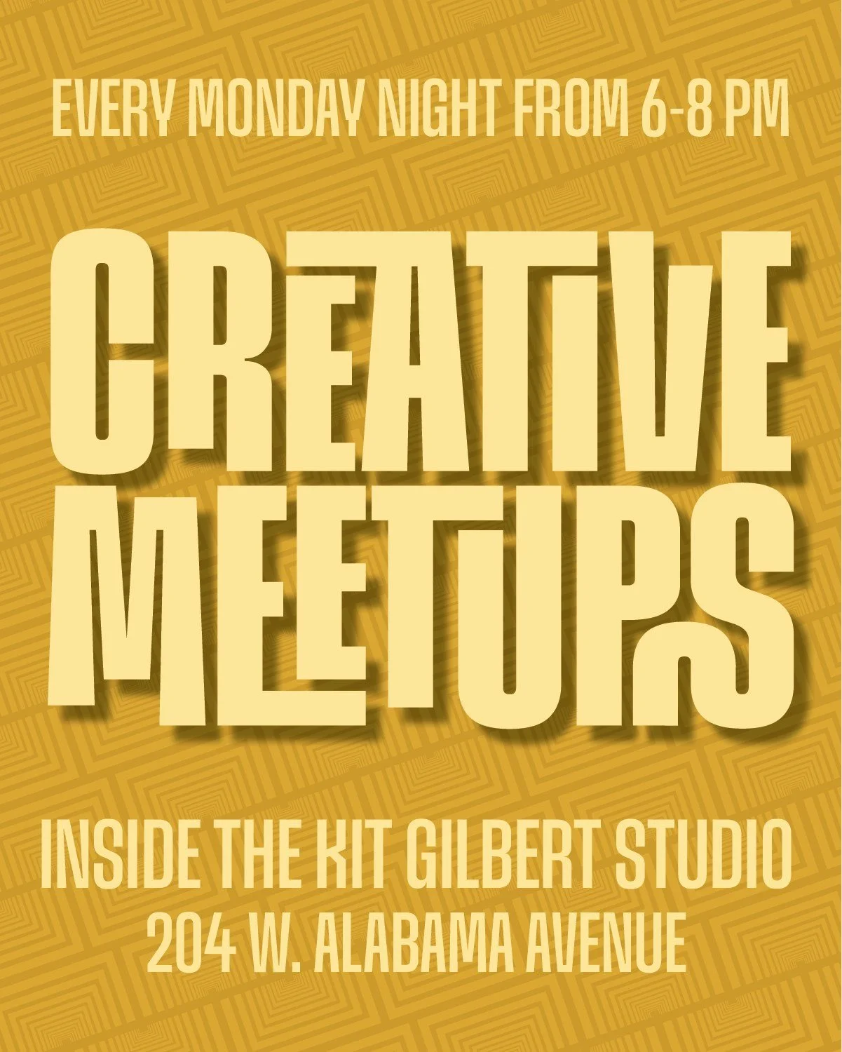Are you ready for tomorrow's Creative Meetup? Join us on Monday, September 28th in the Kit Gilbert Studio (in the back of the Gilbert Center) from 6 - 8 pm for a night of artwork and fun! Bring your own supplies or use some of the supplies we have fo