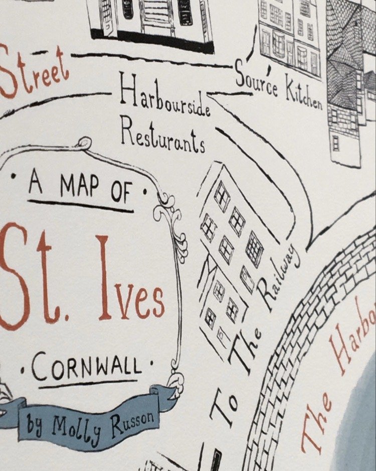 Map of St. Ives, Cornwall