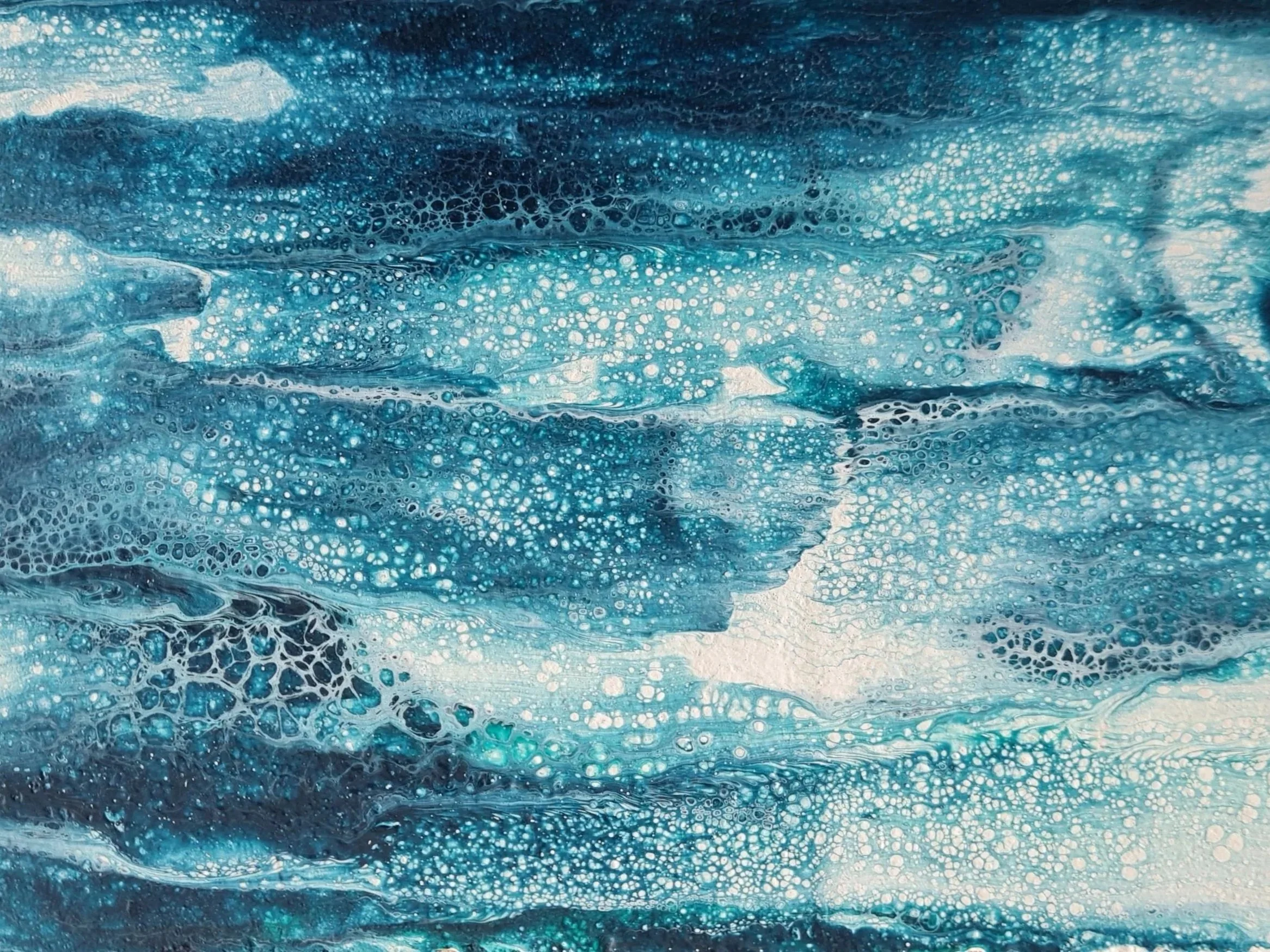 Pouring rain, 2025, Acrylic pouring on plywood