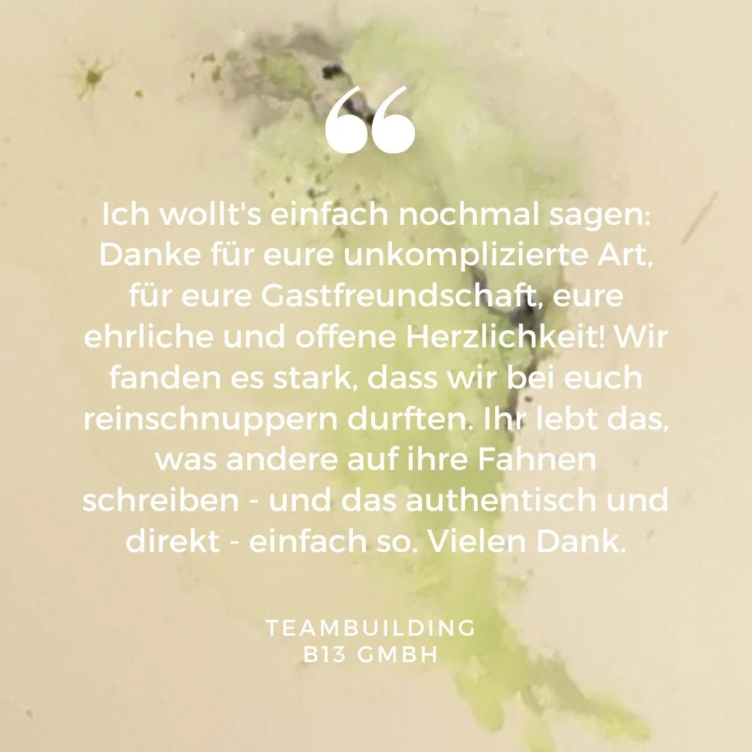"Ihr lebt das, was andere auf ihre Fahnen schreiben." 

Das ist das sch&ouml;nste Feedback, das man bekommen kann. Denn Authentizit&auml;t l&auml;sst sich nicht inszenieren &ndash; die sp&uuml;rt man. Entweder man lebt sie oder man tut so. 