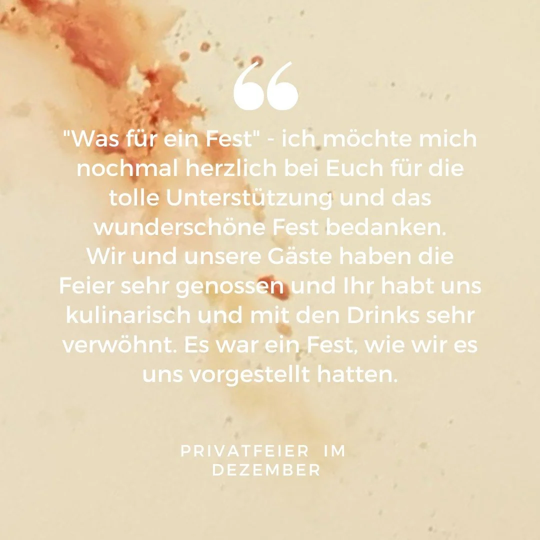 Es gibt kaum ein sch&ouml;neres Kompliment als dieses. &bdquo;Es war ein Fest, wie wir es uns vorgestellt hatten.&ldquo;

Seit Jahren d&uuml;rfen wir Teams an speziellen Momenten begleiten - Sommerevent, Weihnachtsfeier, Jubil&auml;en. Und auch Hochz
