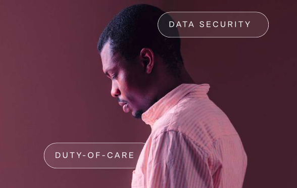 Man reading data security terms