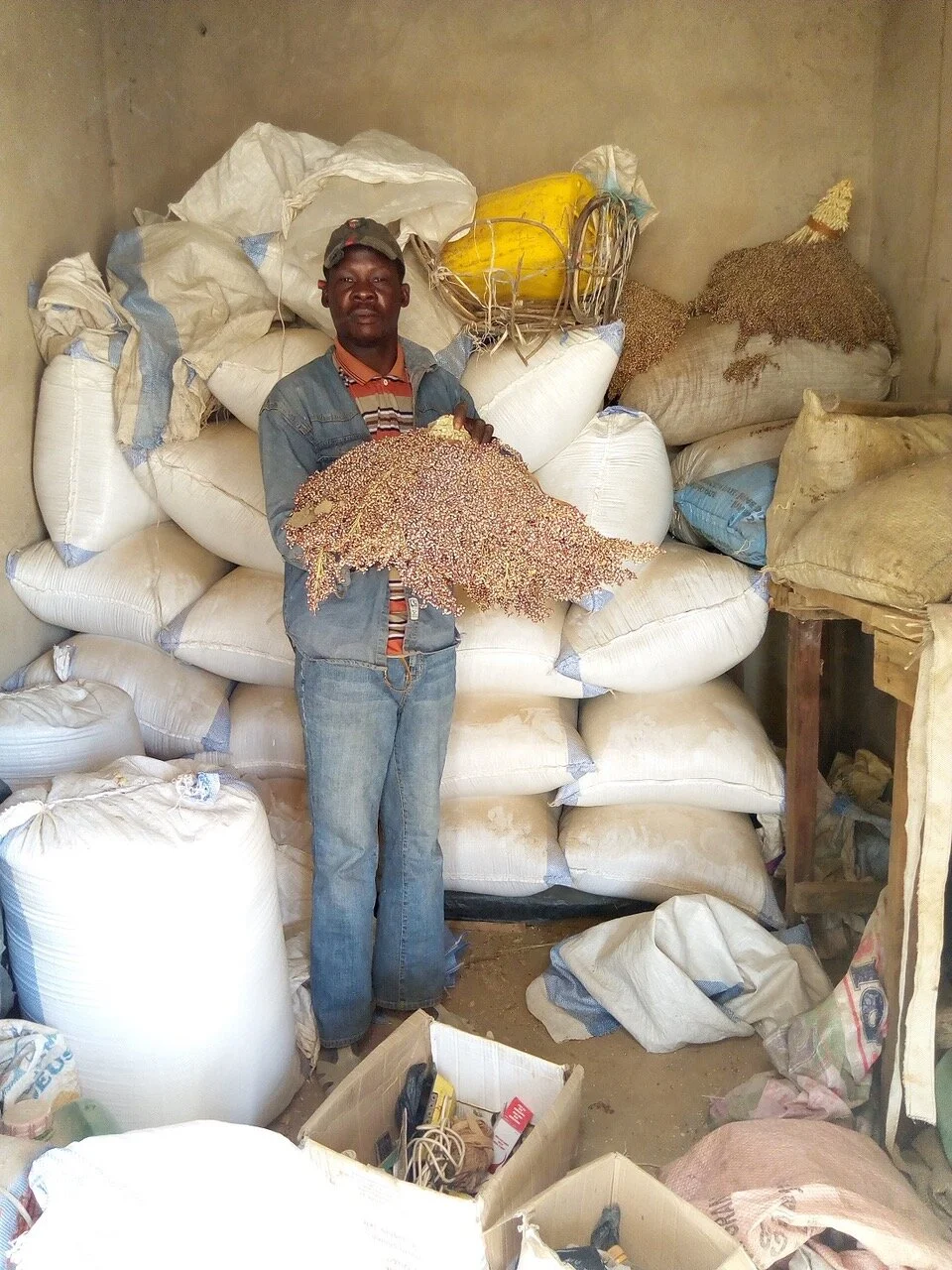 Bableh got a lot of crops this year  because of fertilizer we gave to him, he even want to sell 21 bags of 100  kl for another needed.jpeg
