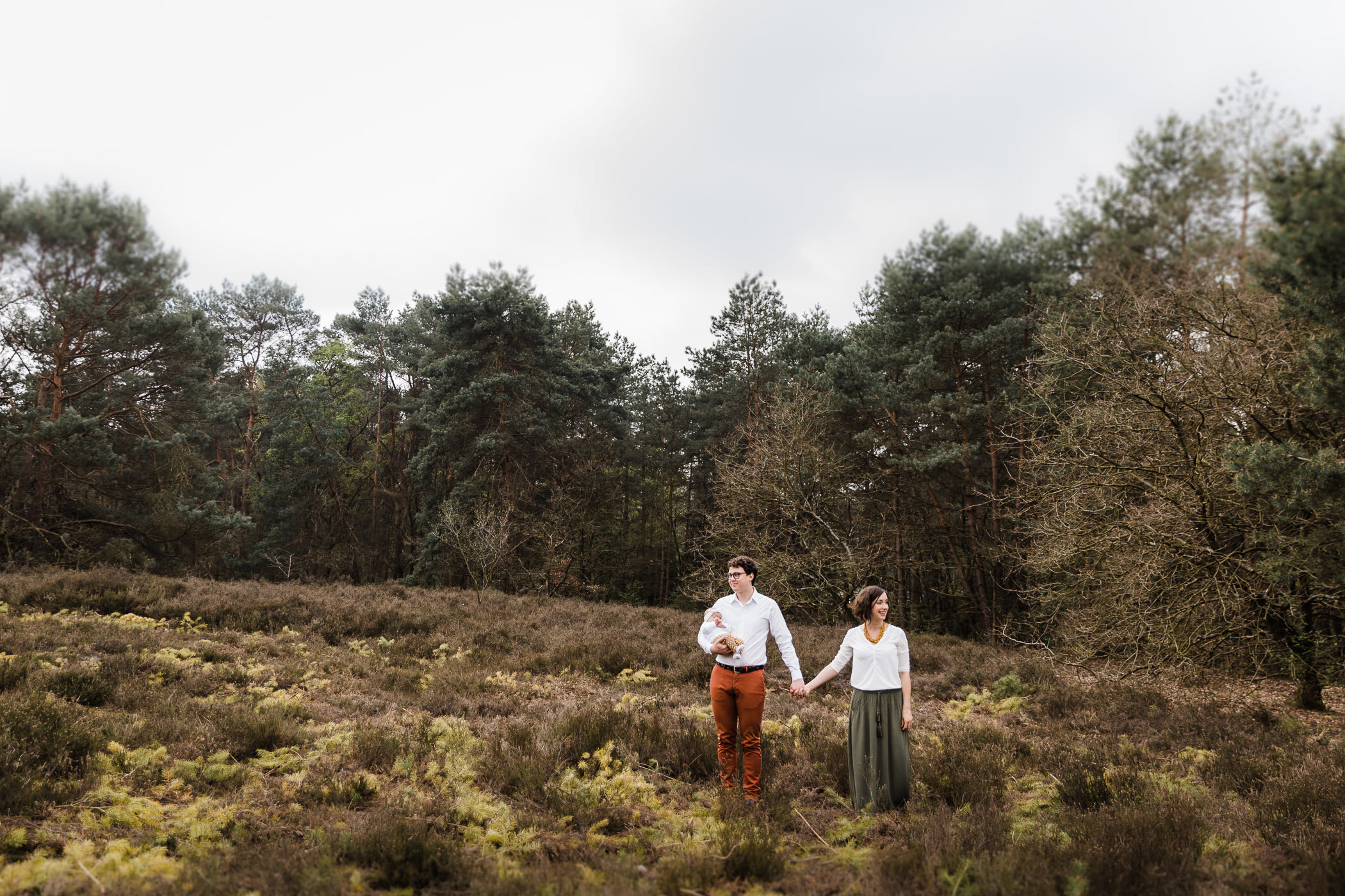 familie fotograaf gezin met baby in heide