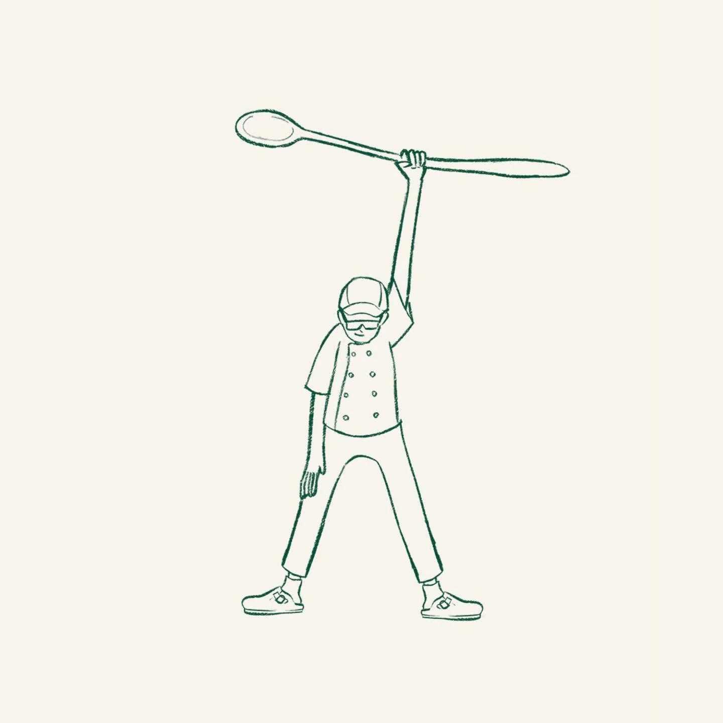 The Spoon Is Up. Join the Revolution.

The hand-drawn chef character is the heartbeat of @thomasthecaterer revolution. Spoon raised high, he champions flavour over formality for every kind of event. He stands for joyful cooking, creative flair and th